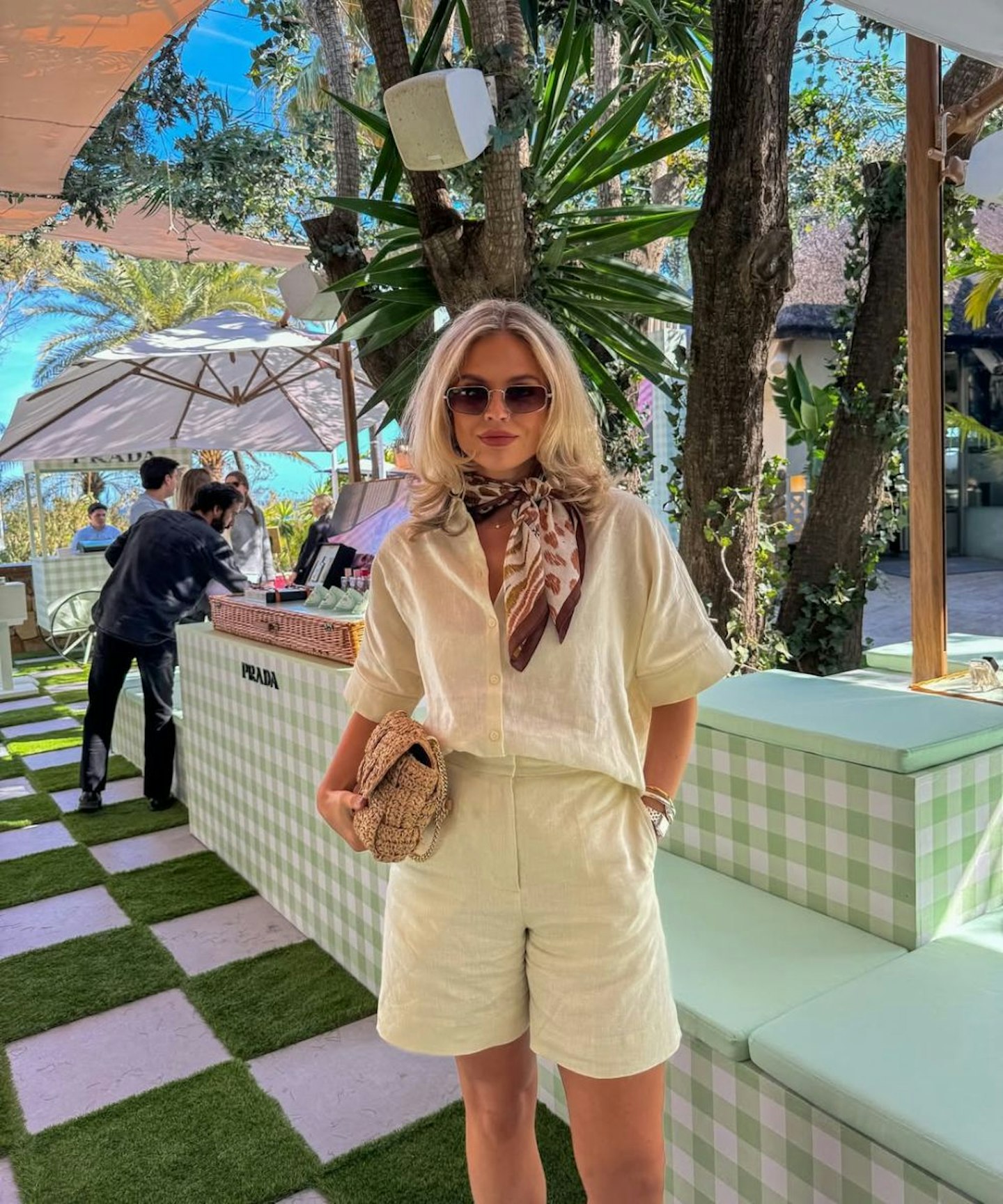 influencer wearing a linen set