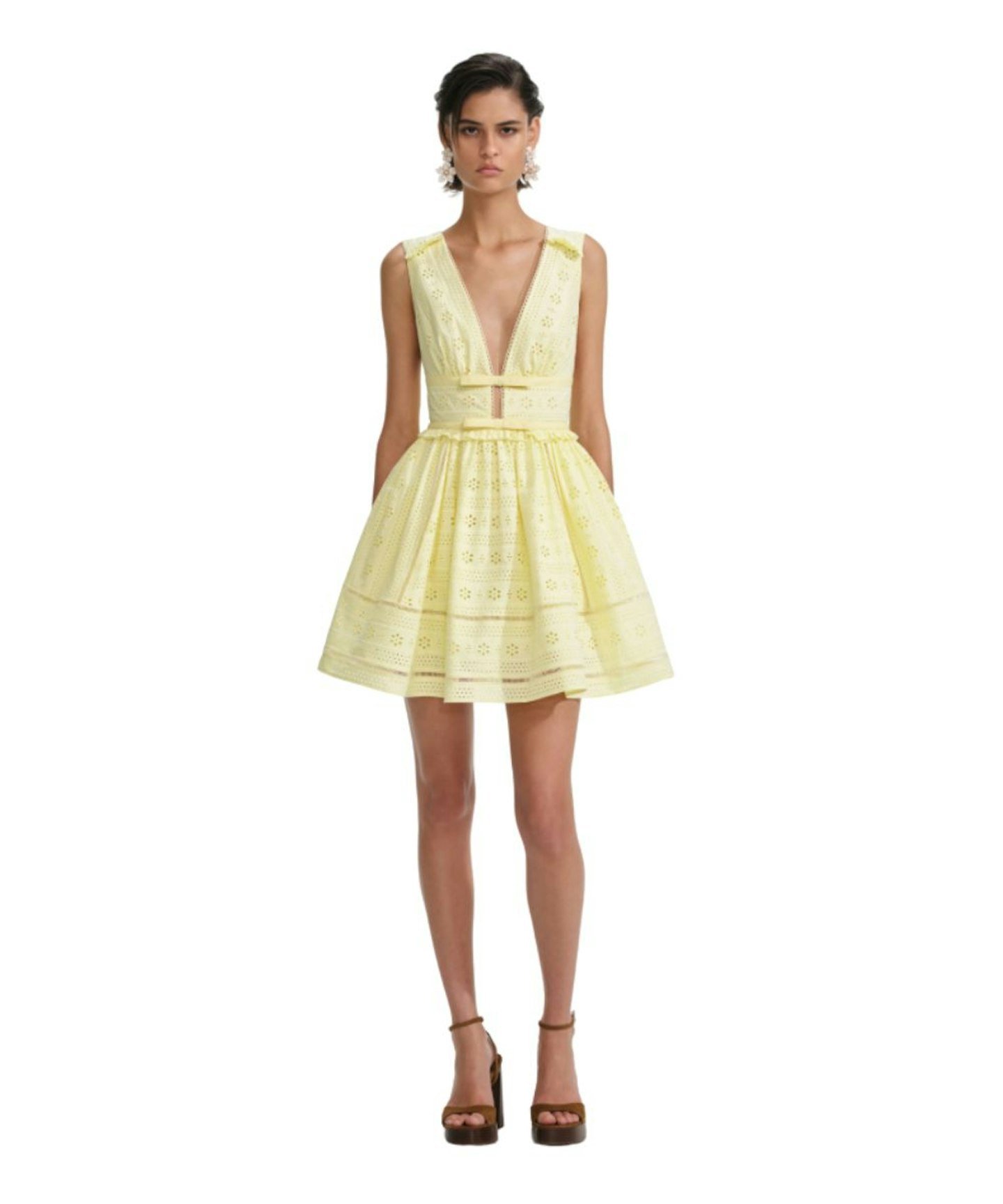 Self-Portrait, Cotton Broderie Mini Dress