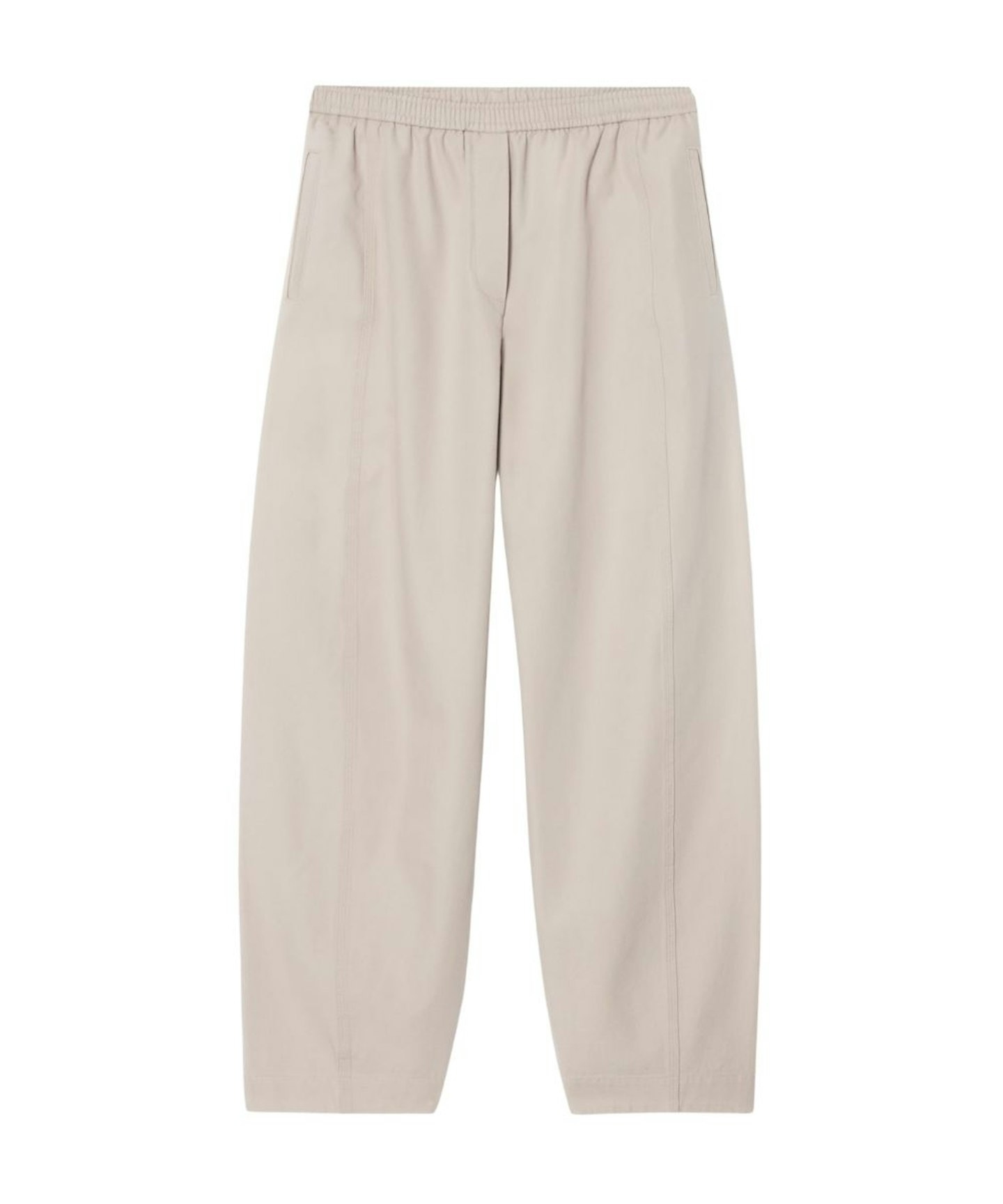 Cos Barrel-Leg Cotton Trousers in Beige