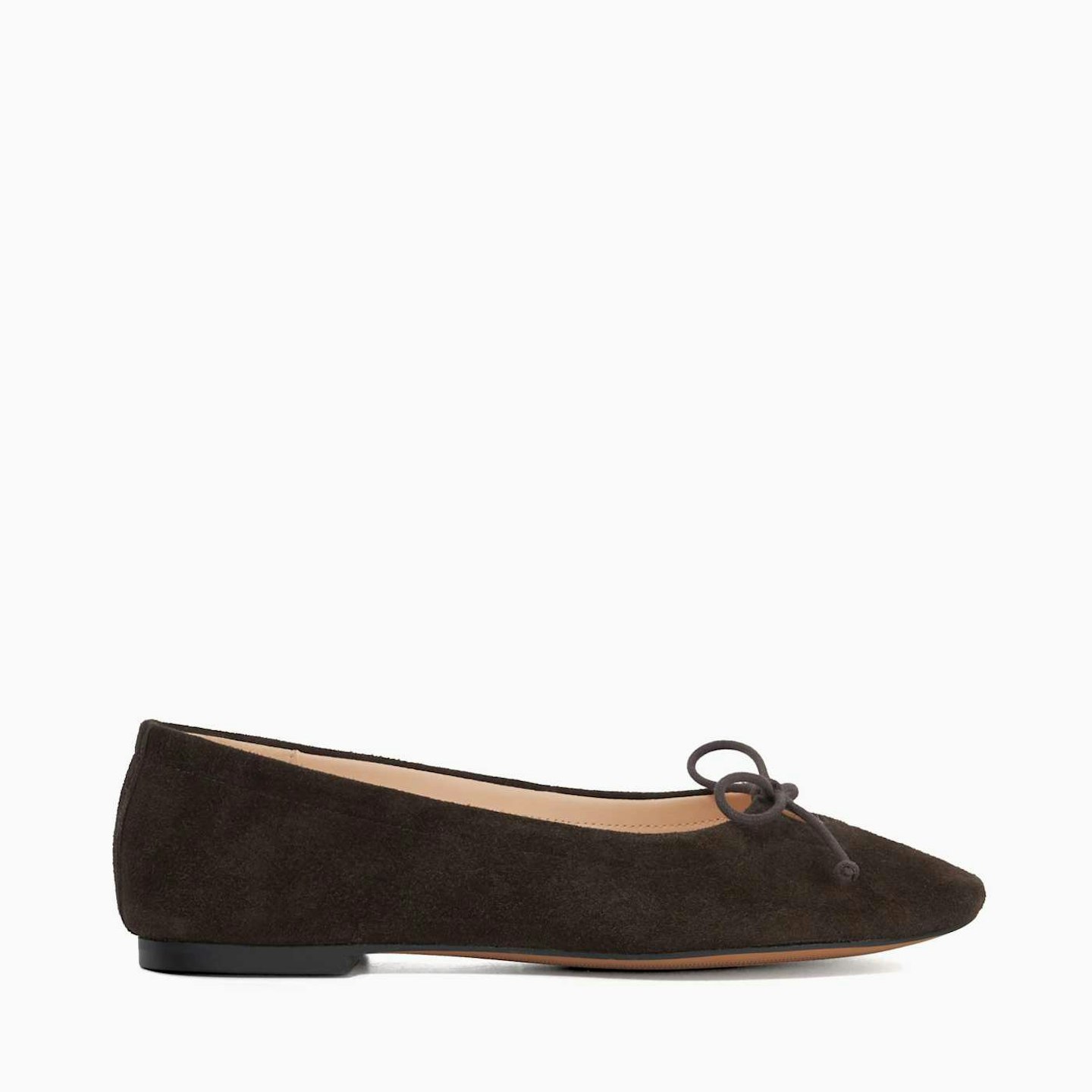 Dune Suede Cut-Out Detail Ballet Flats