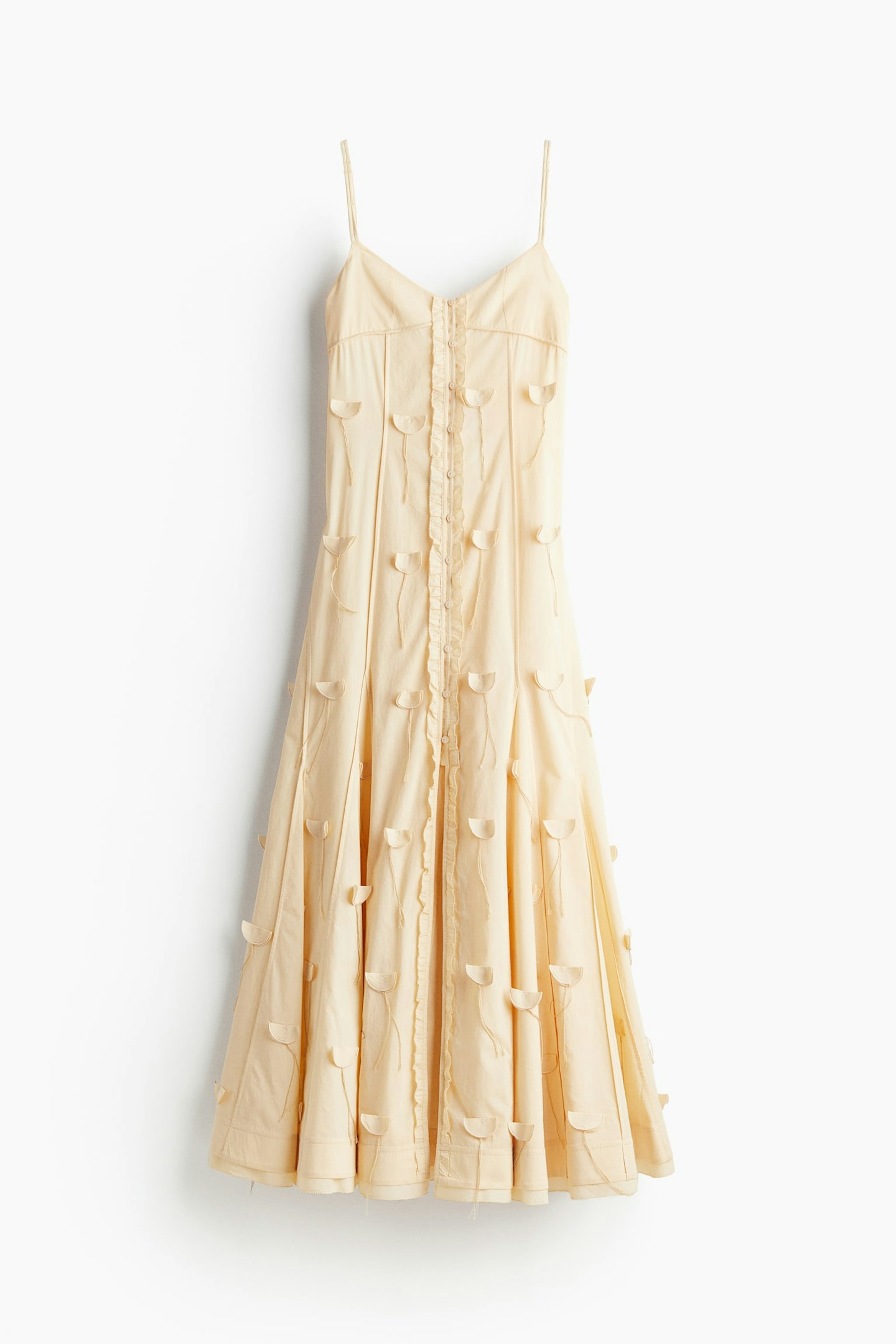 H&M Appliquéd Button-Front Dress