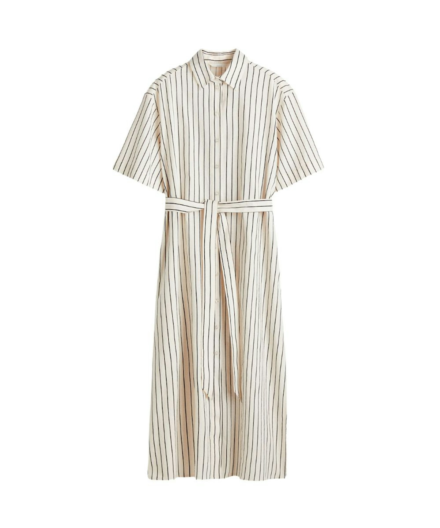 H&M, Linen-Blend Shirt Dress