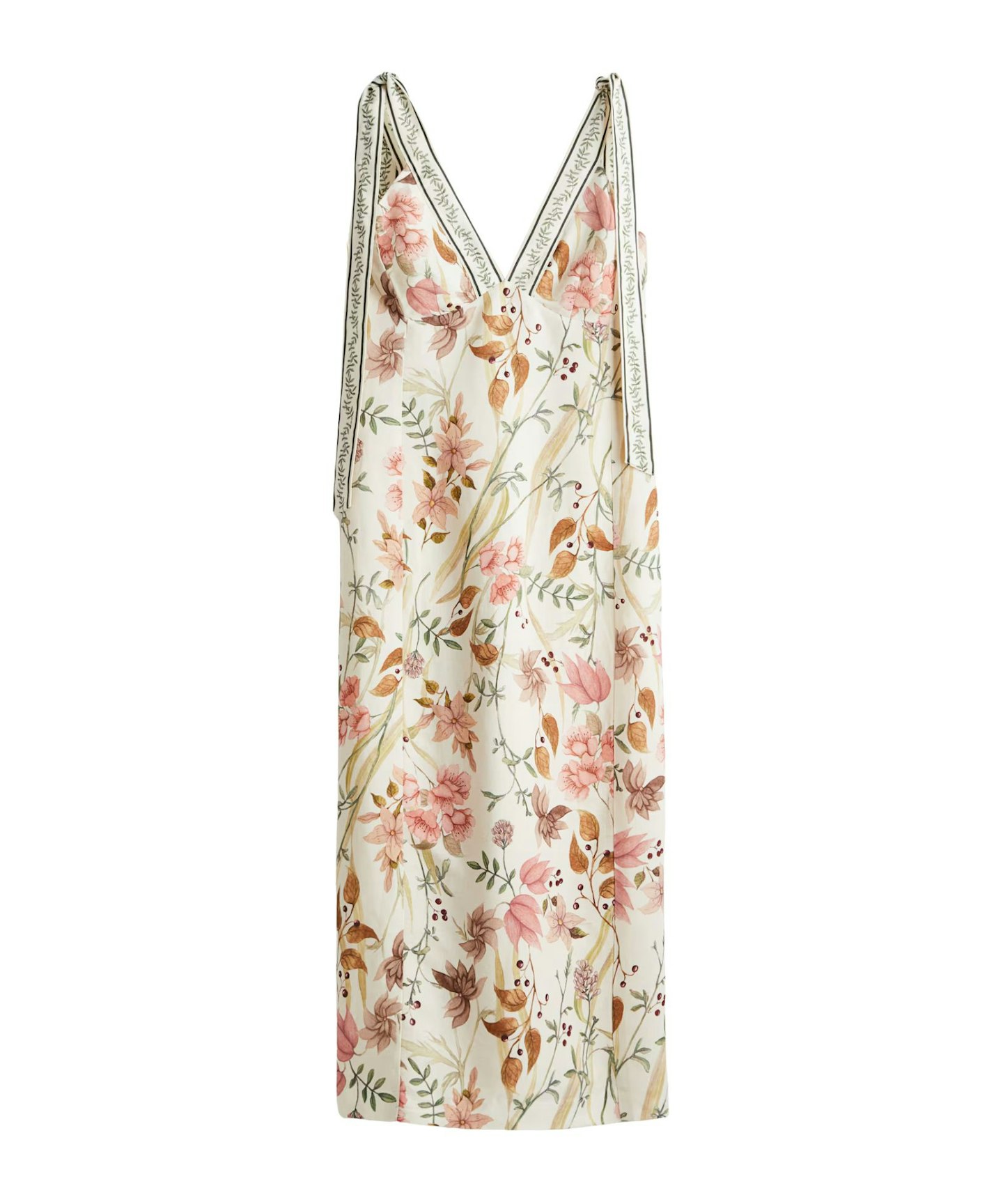 Linen Blend Tie Strap Dress
