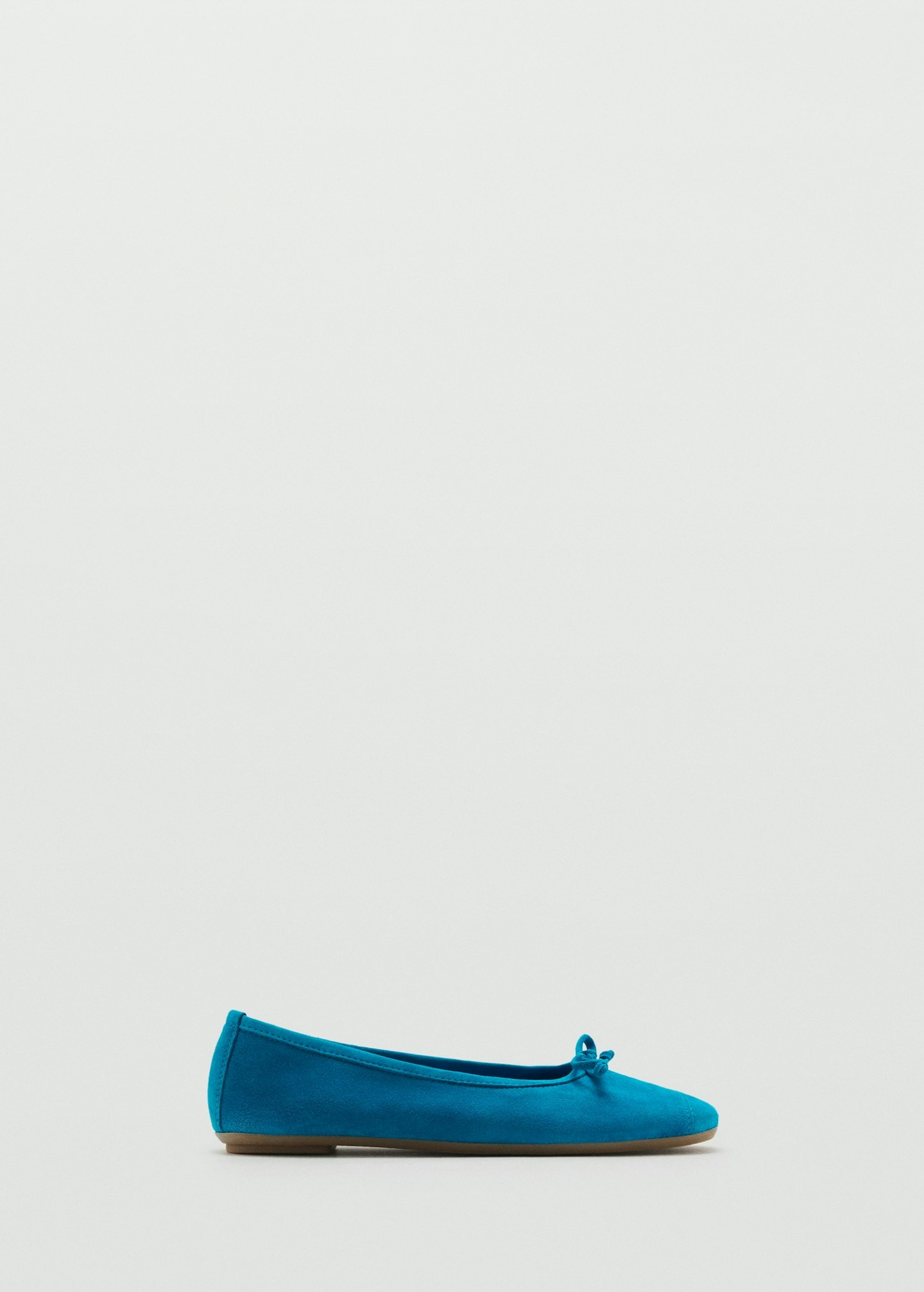 Mango Bow Suede Ballerina
