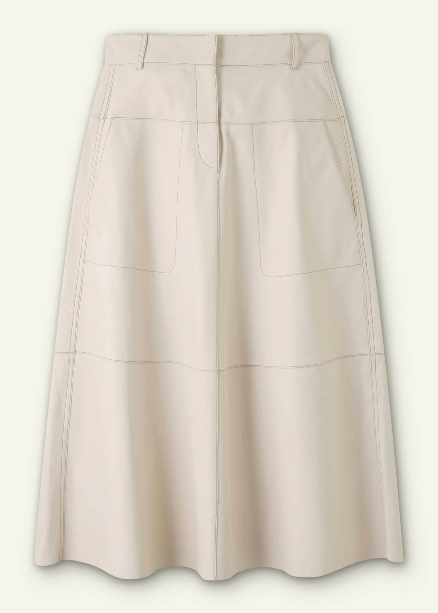https://www.meandem.com/panelled-leather-midi-skirt-buttercream?