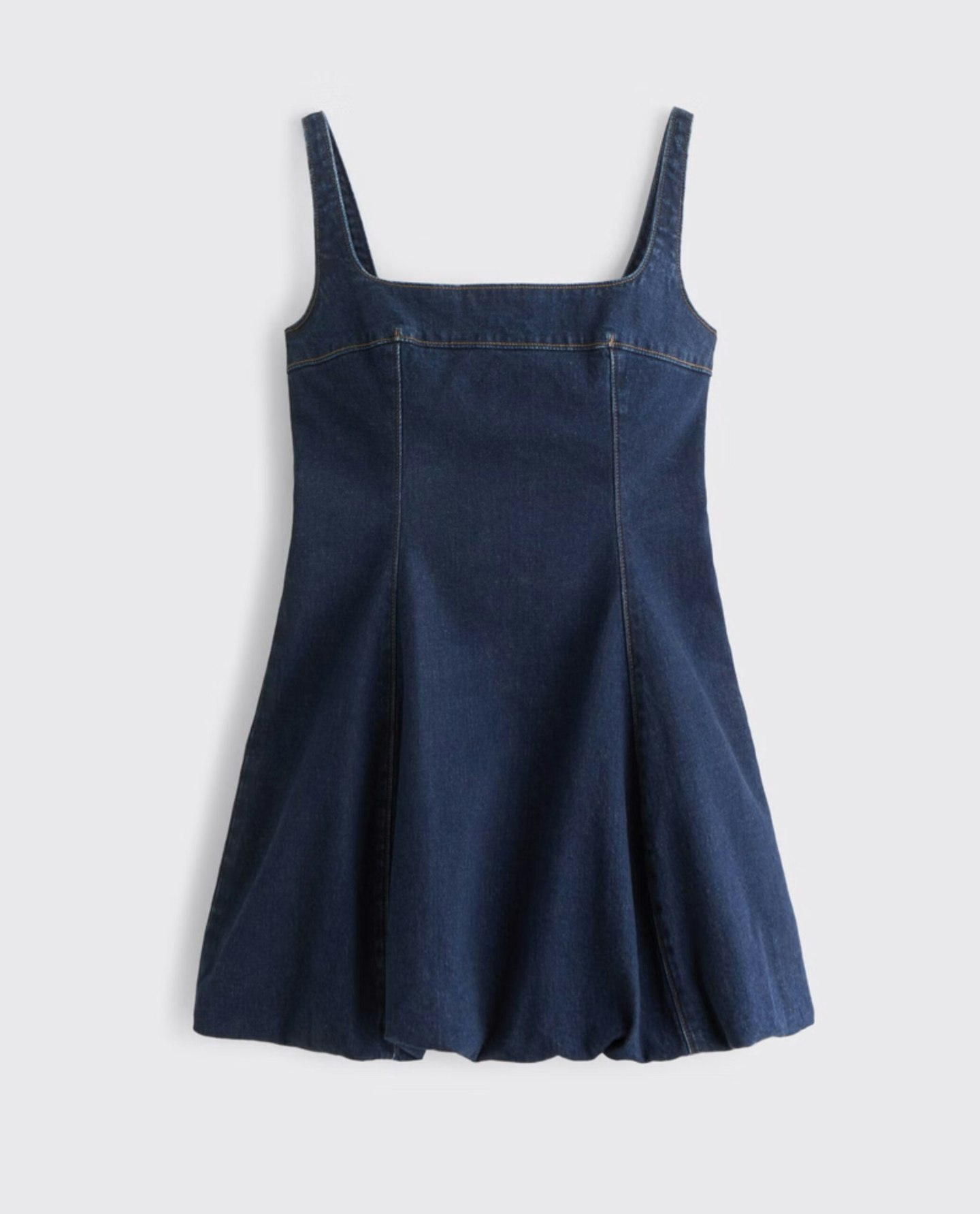 Abercrombie & Fitch, Squareneck Bubble Hem Denim Mini Dress