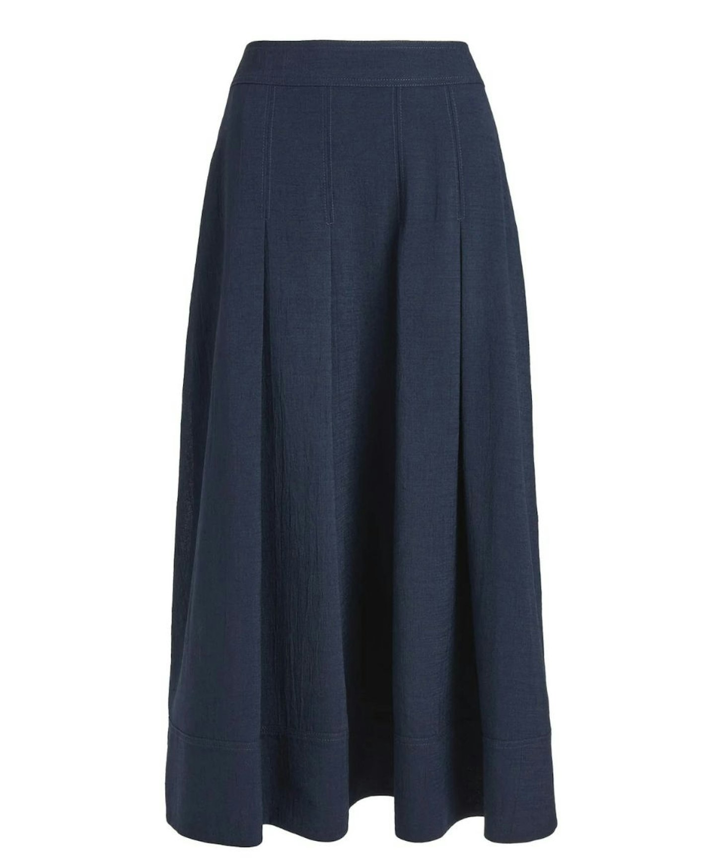 Cefinn Sophia Techni Voile Pleated Maxi Skirt - Navy