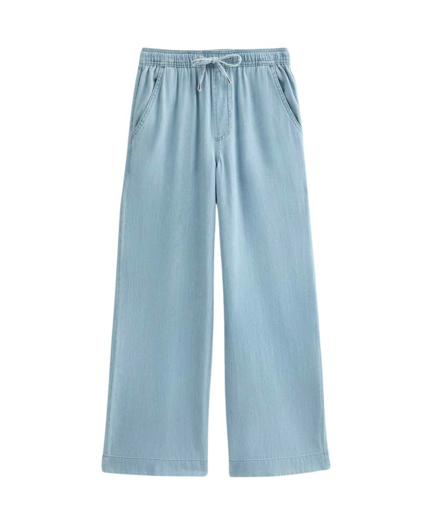 New Look, Drawstring Waist Soft Denim Trousers