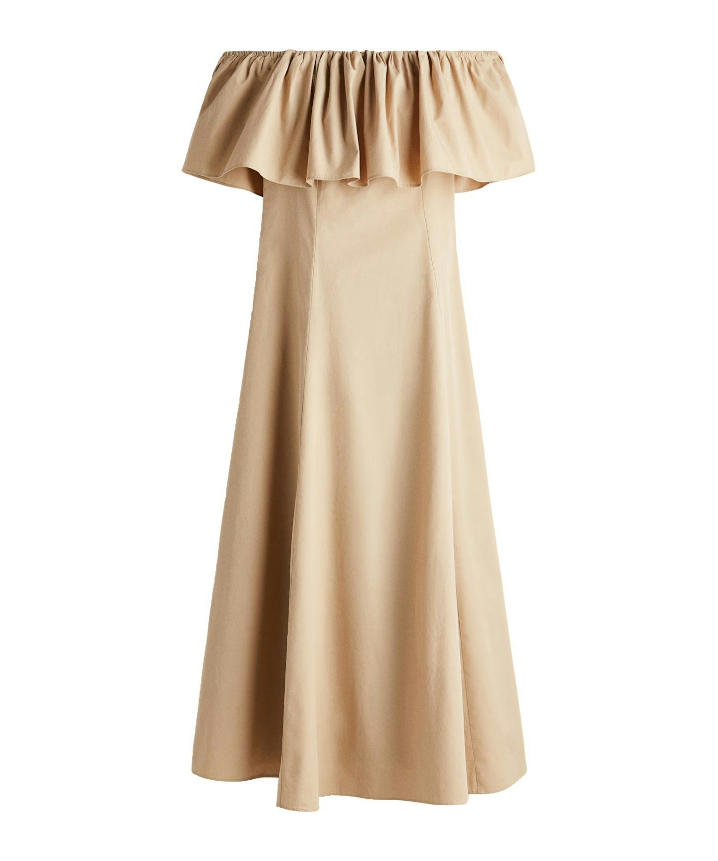 Flounced Off The Shoulder Dress