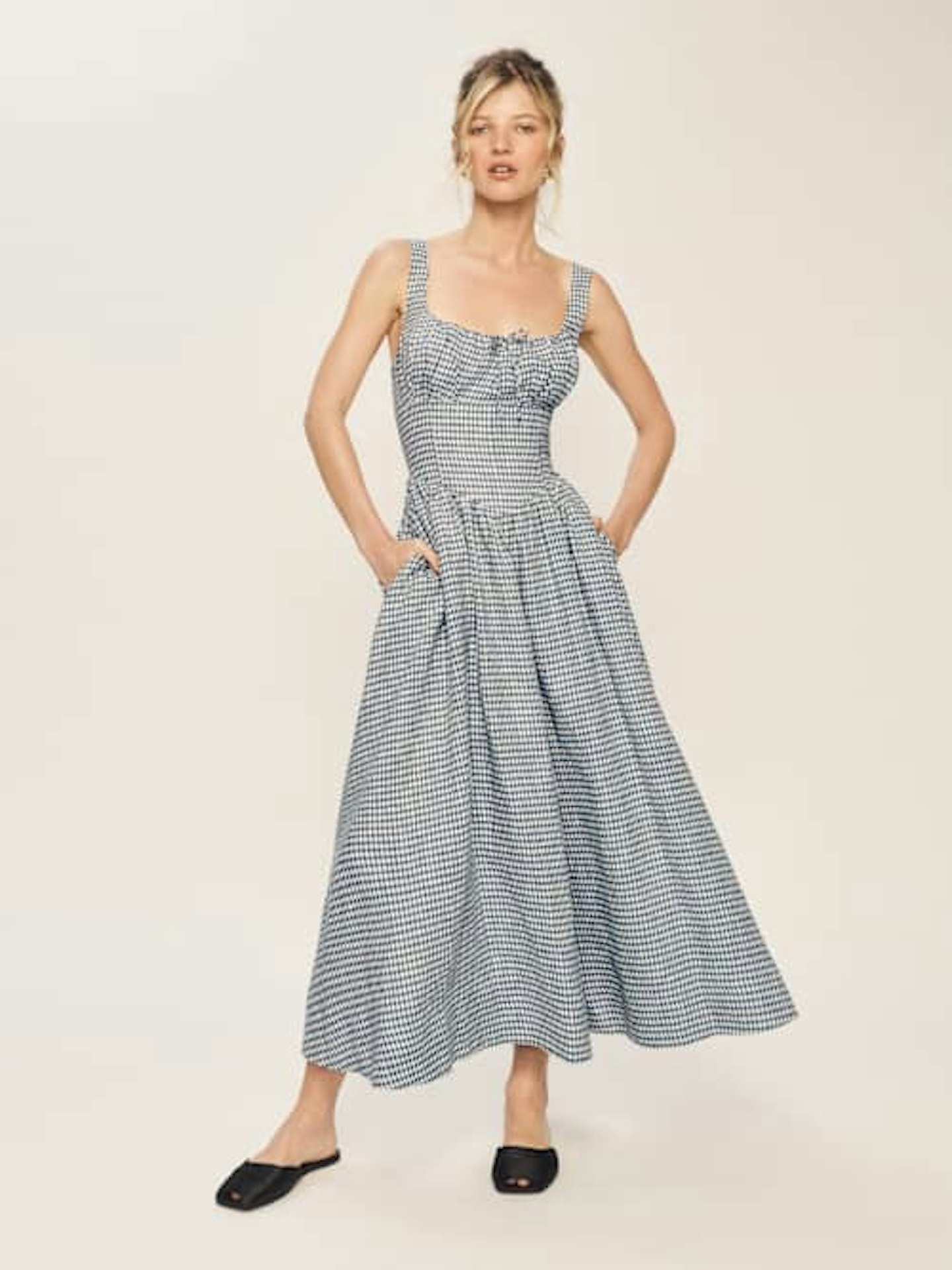 Balia Linen Dress in Gingham
