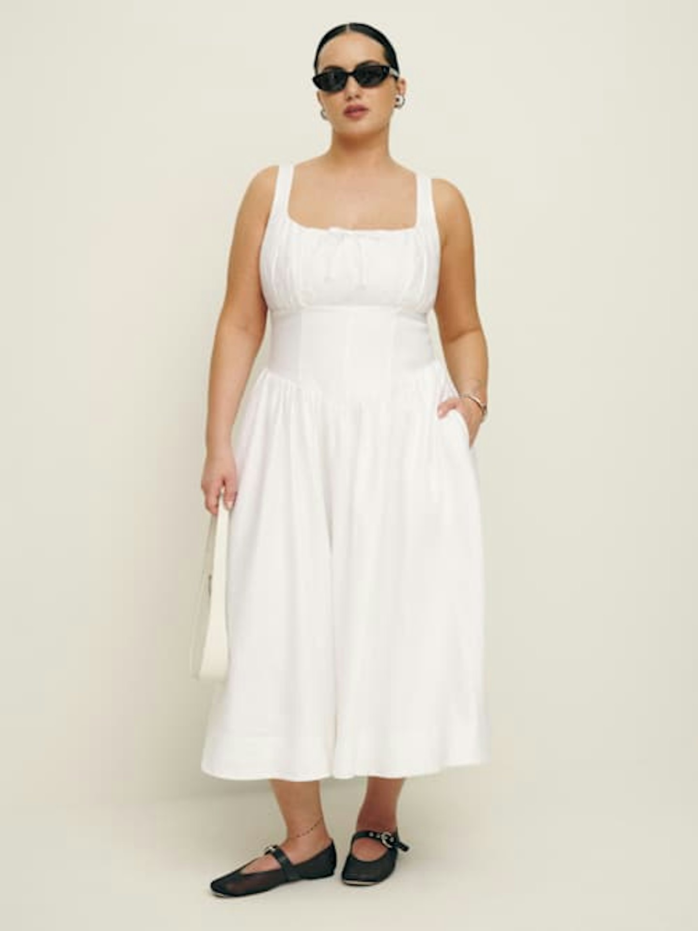 Balia Linen Dress in White