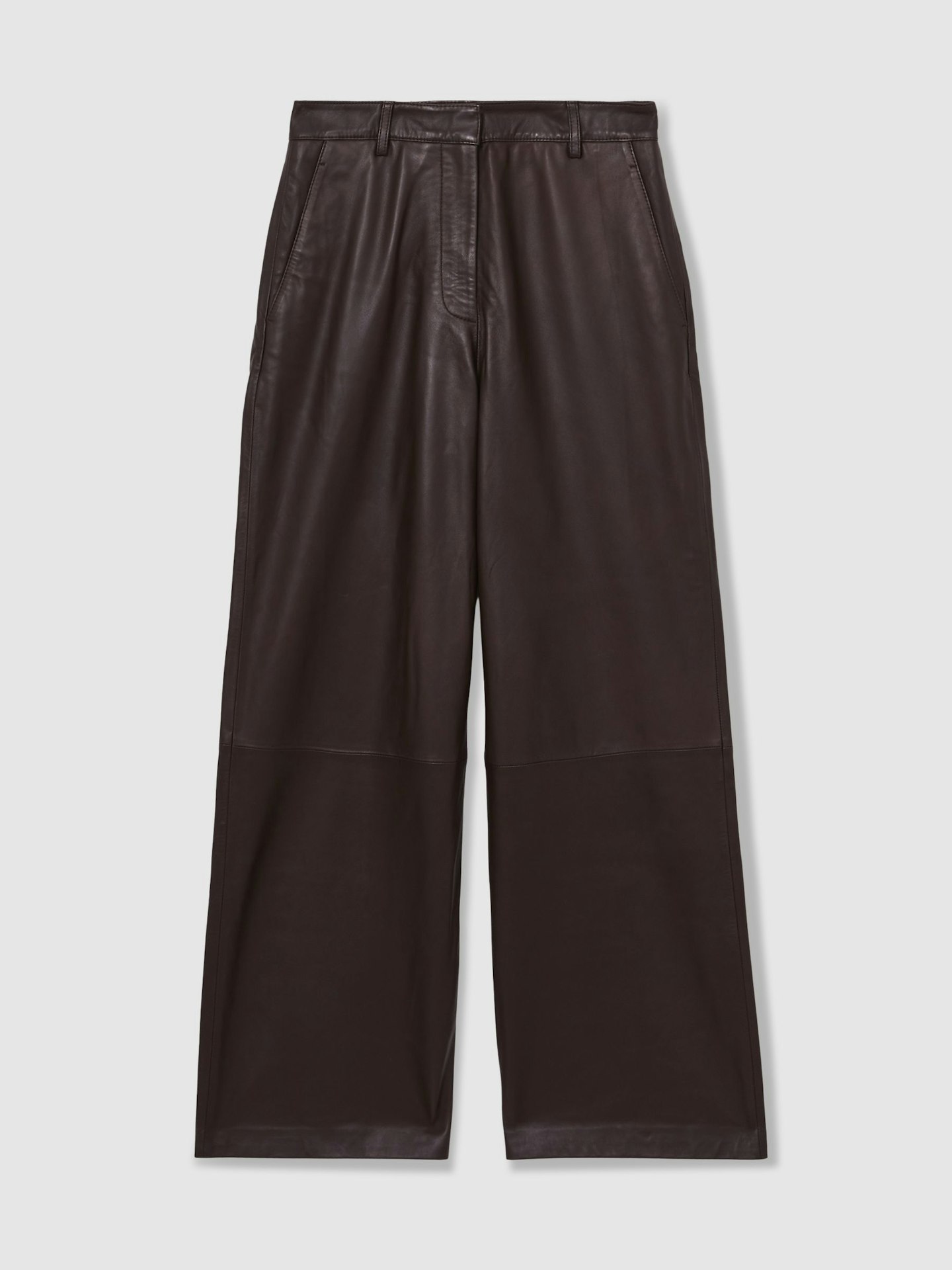 Reiss Leather Wide-Leg Trousers