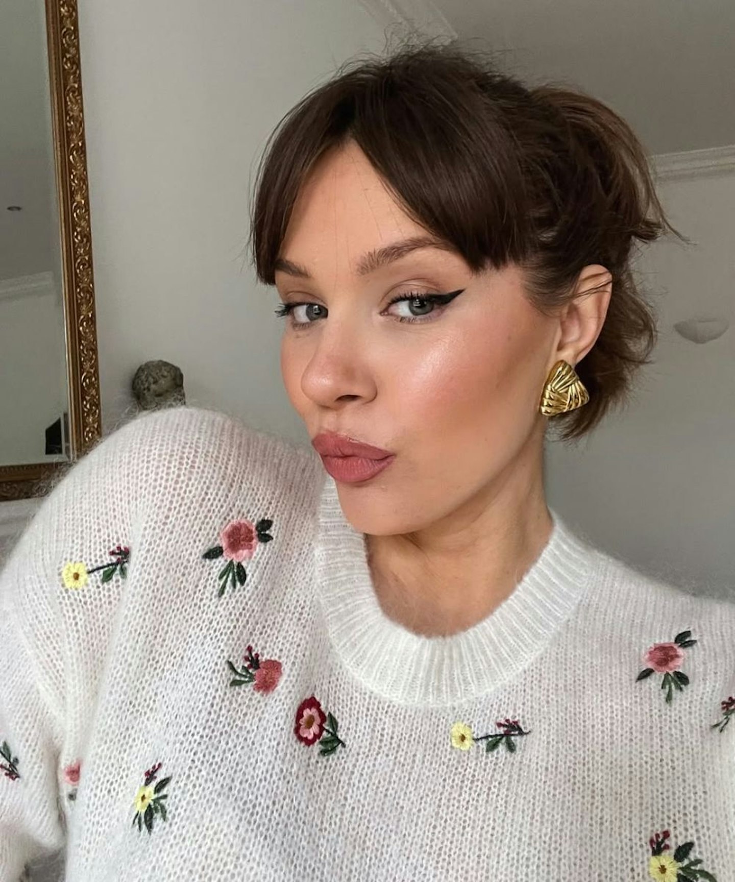 sézane floral jumper for spring