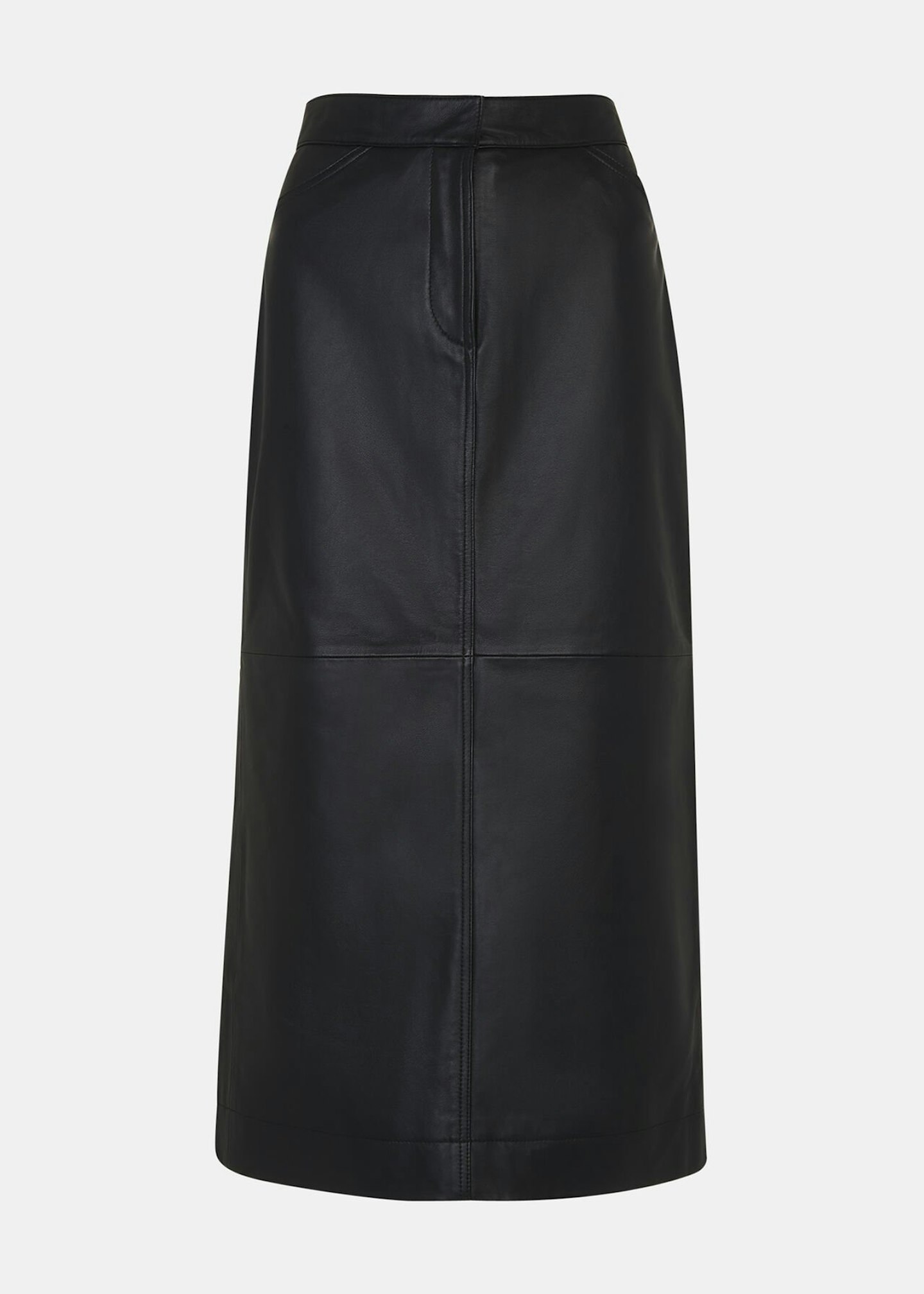 Whistles Jamie Leather Midi Skirt