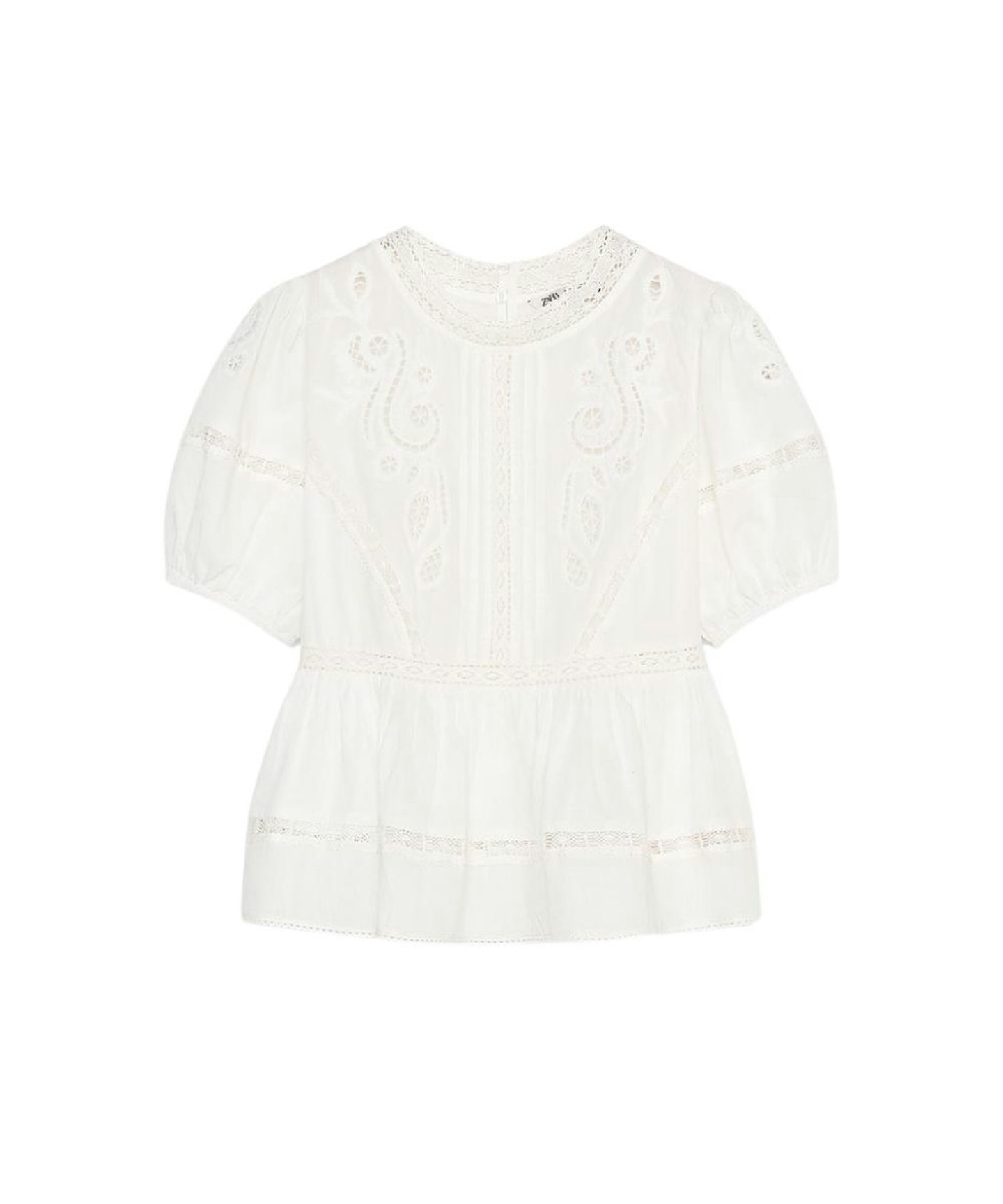 Zara, ZW Collection Romantic Embroidered Blouse