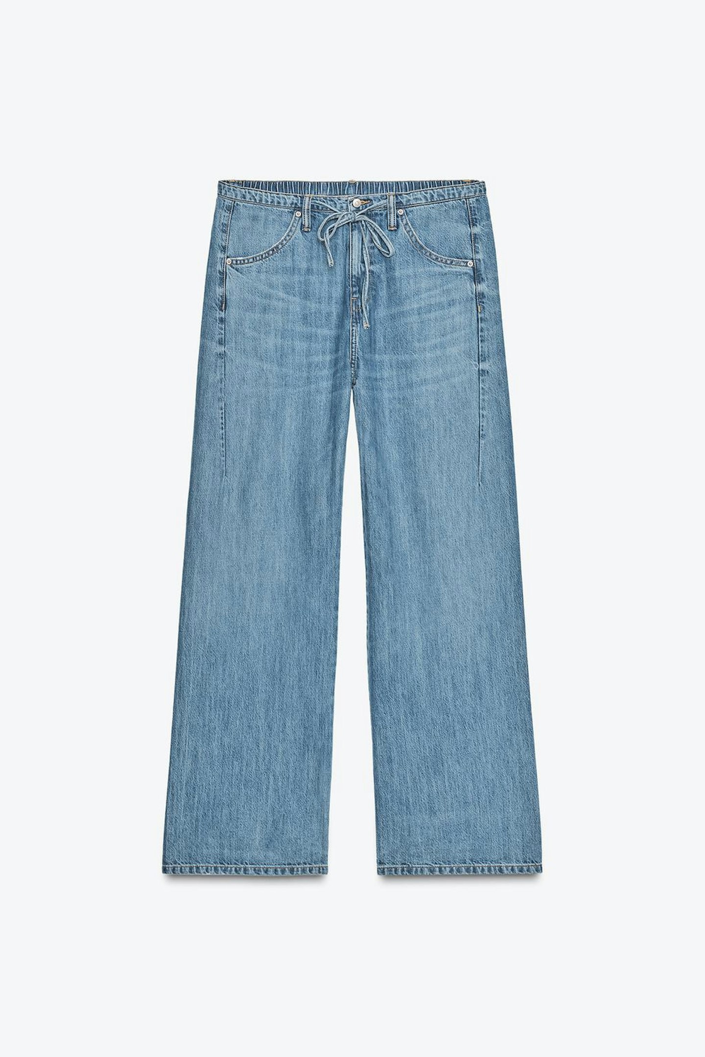 Zara, Drawstring Flowing Denim Trousers