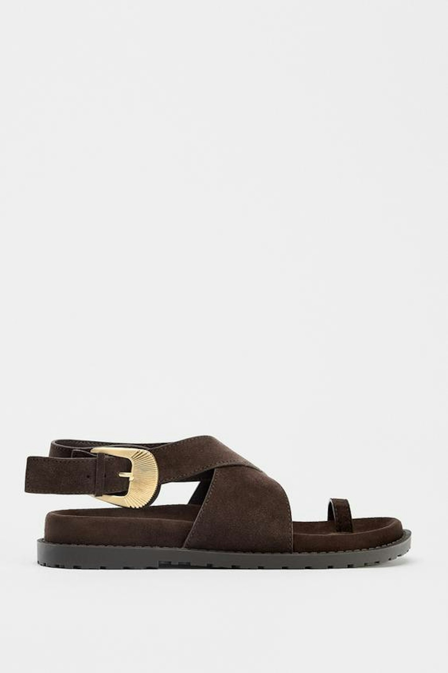 Zara, Split Suede Toe Post Buckle Sandals