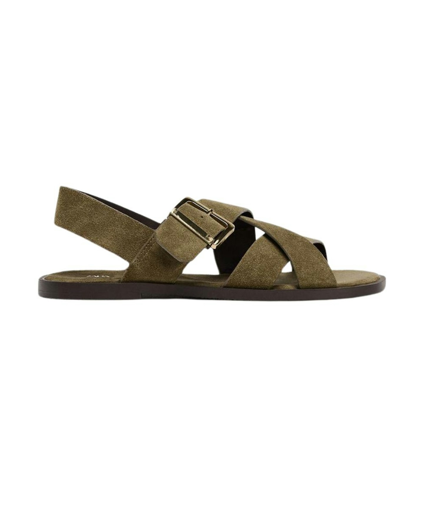 Zara, Flat Split Suede Strap Sandals