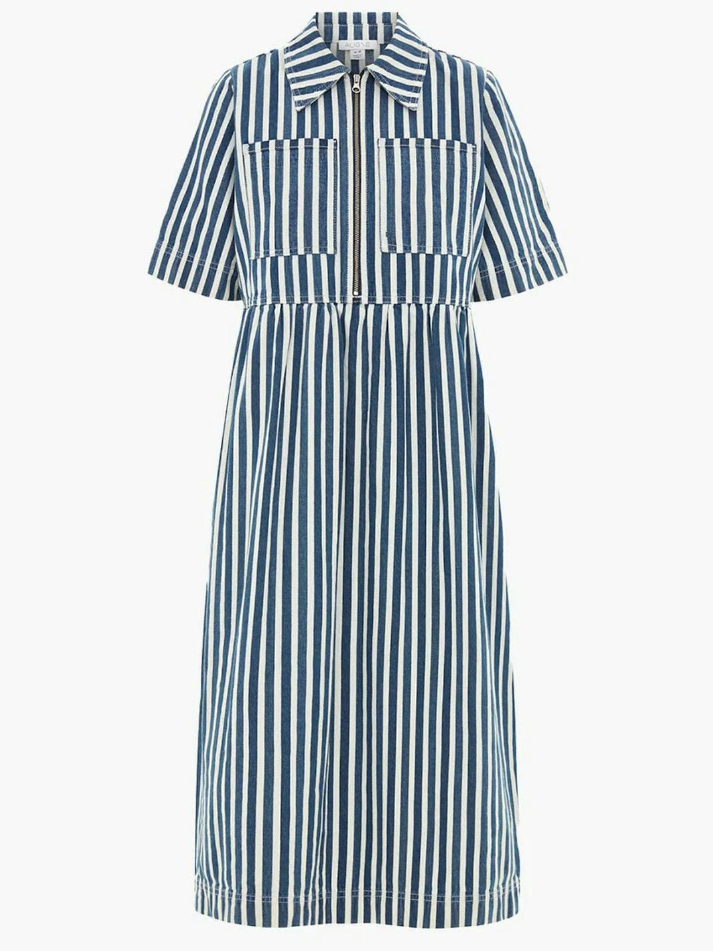 Gabriella Striped Denim Dress