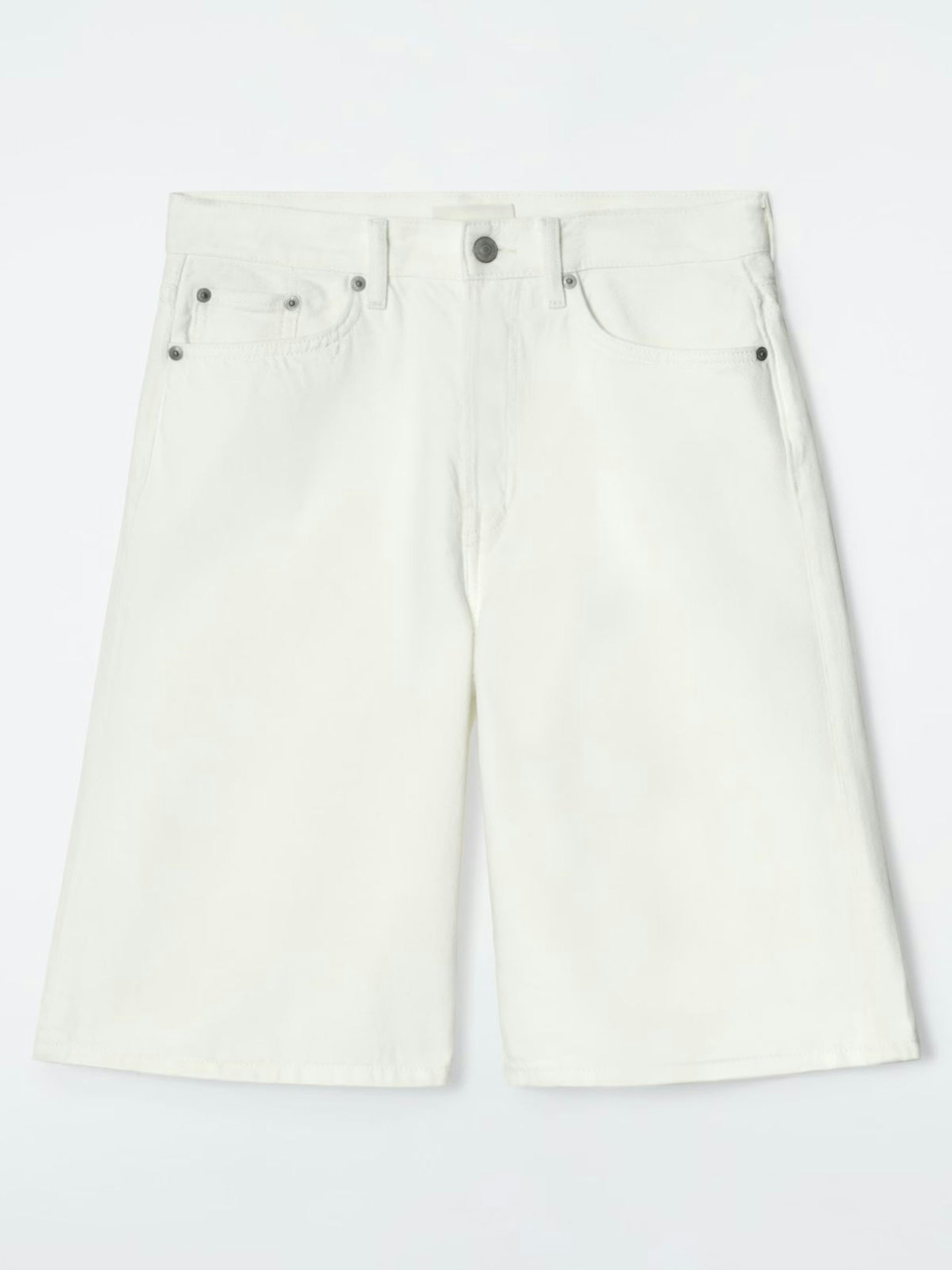 Longline Denim Shorts - Chalk