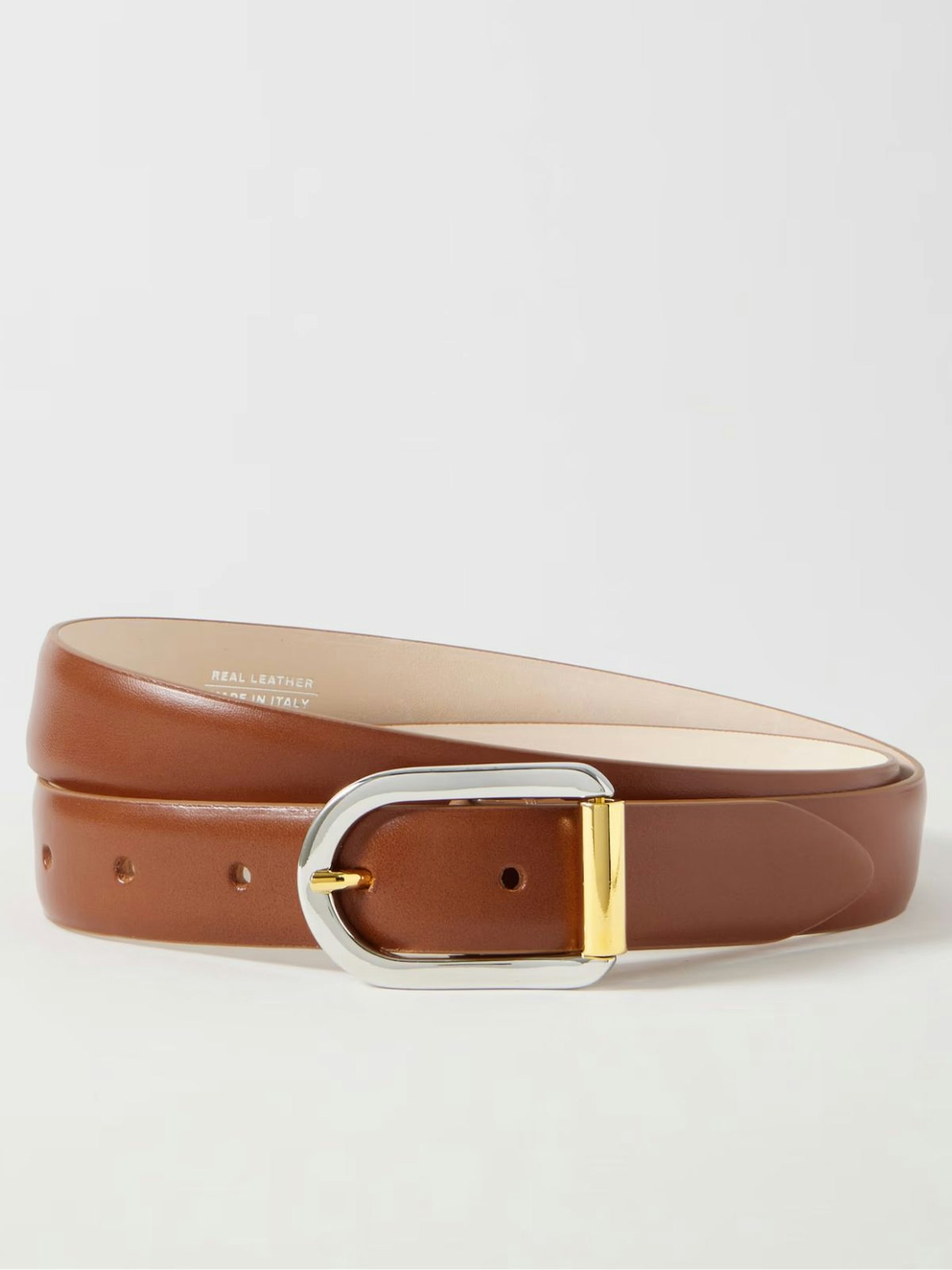 Mija Mixed Metal Croc-Effect Leather Belt