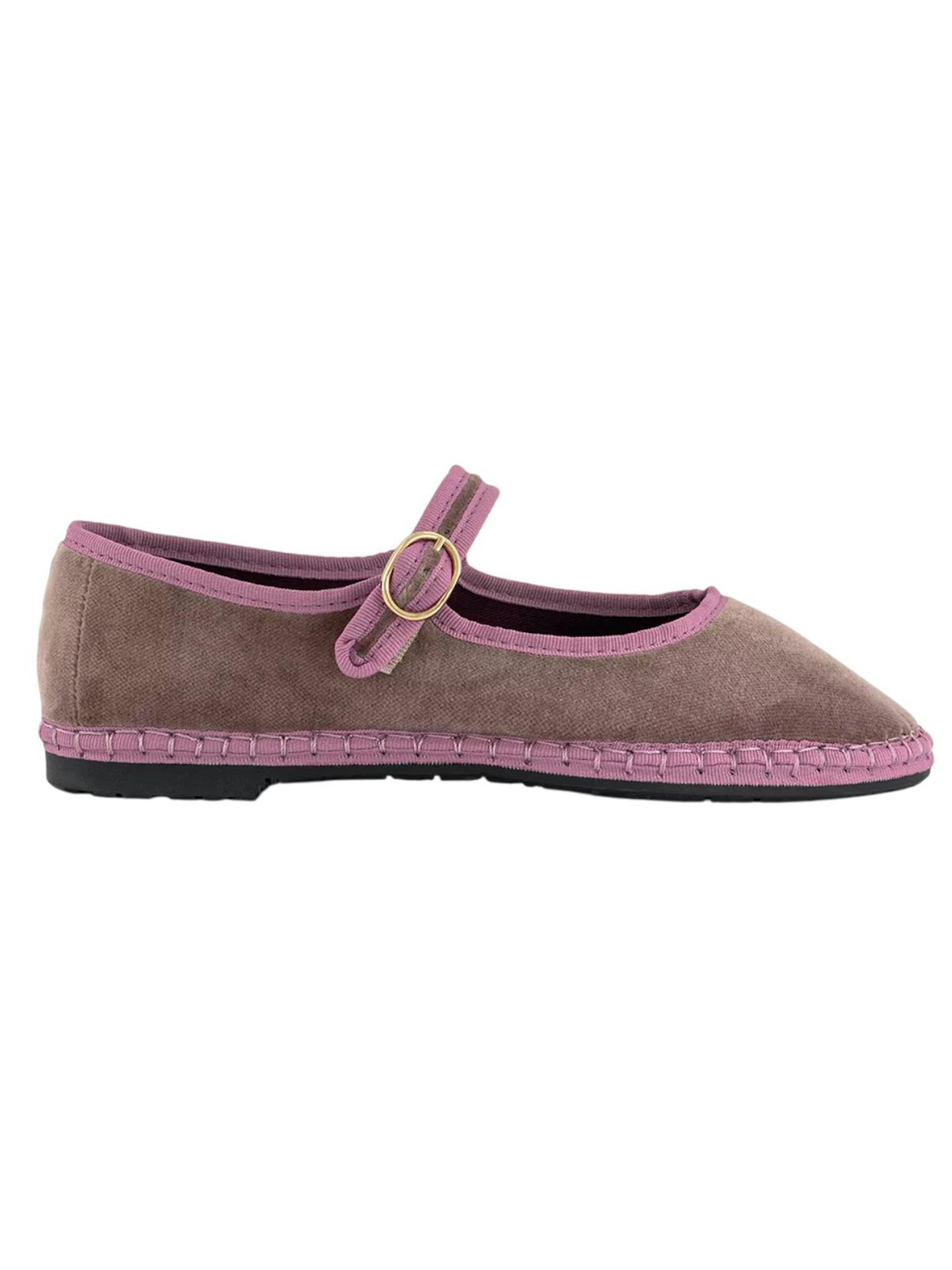 Mary Jane Shoes Grey And Pink Velvet
