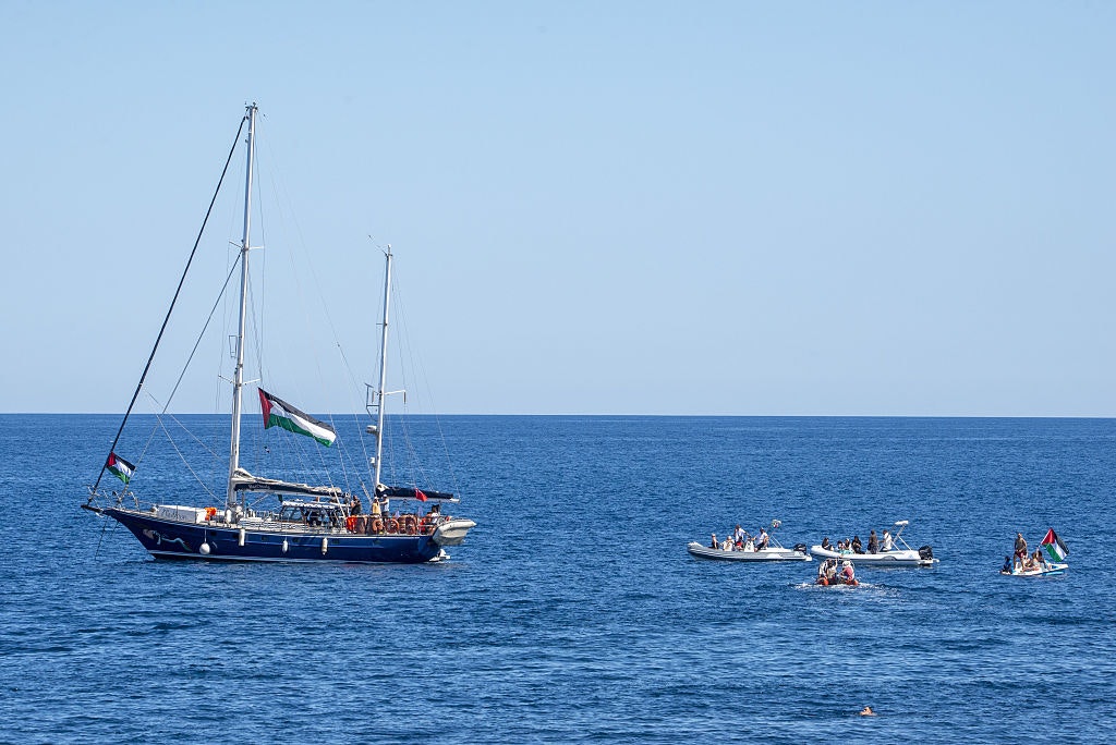 Greta Thunberg joins Freedom Flotilla aid ship for Gaza in Italy