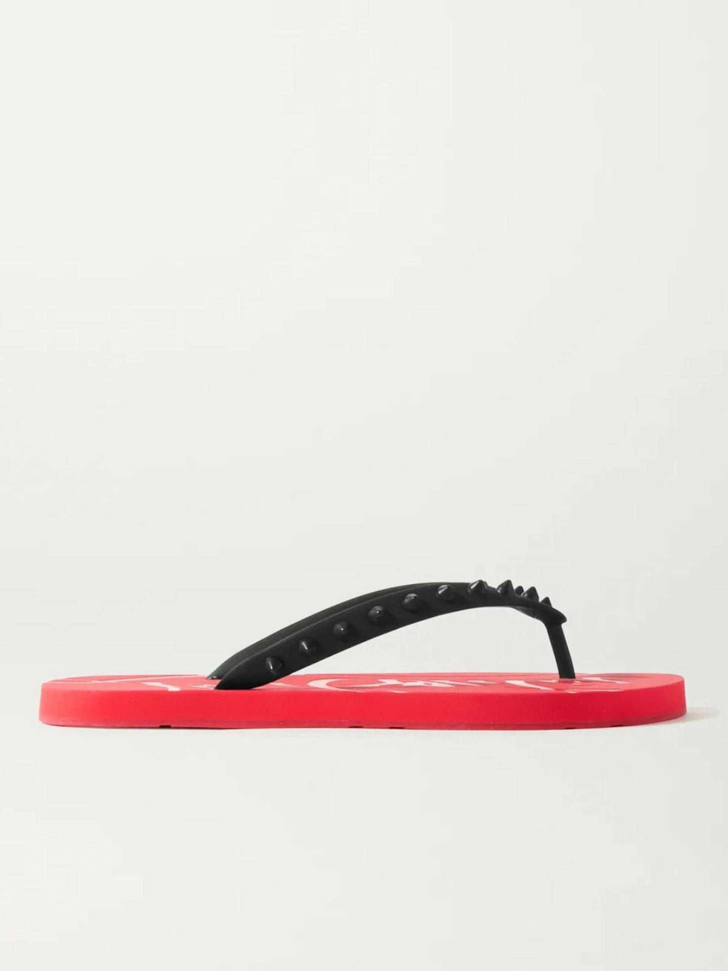 Christian Louboutin, Donna Spiked Rubber Flip Flops