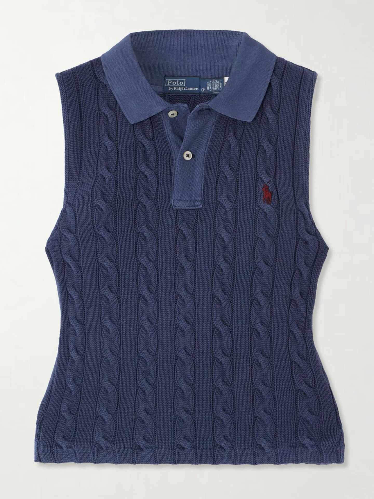 Polo Ralph Lauren, Cable-Knit Cotton Polo Shirt