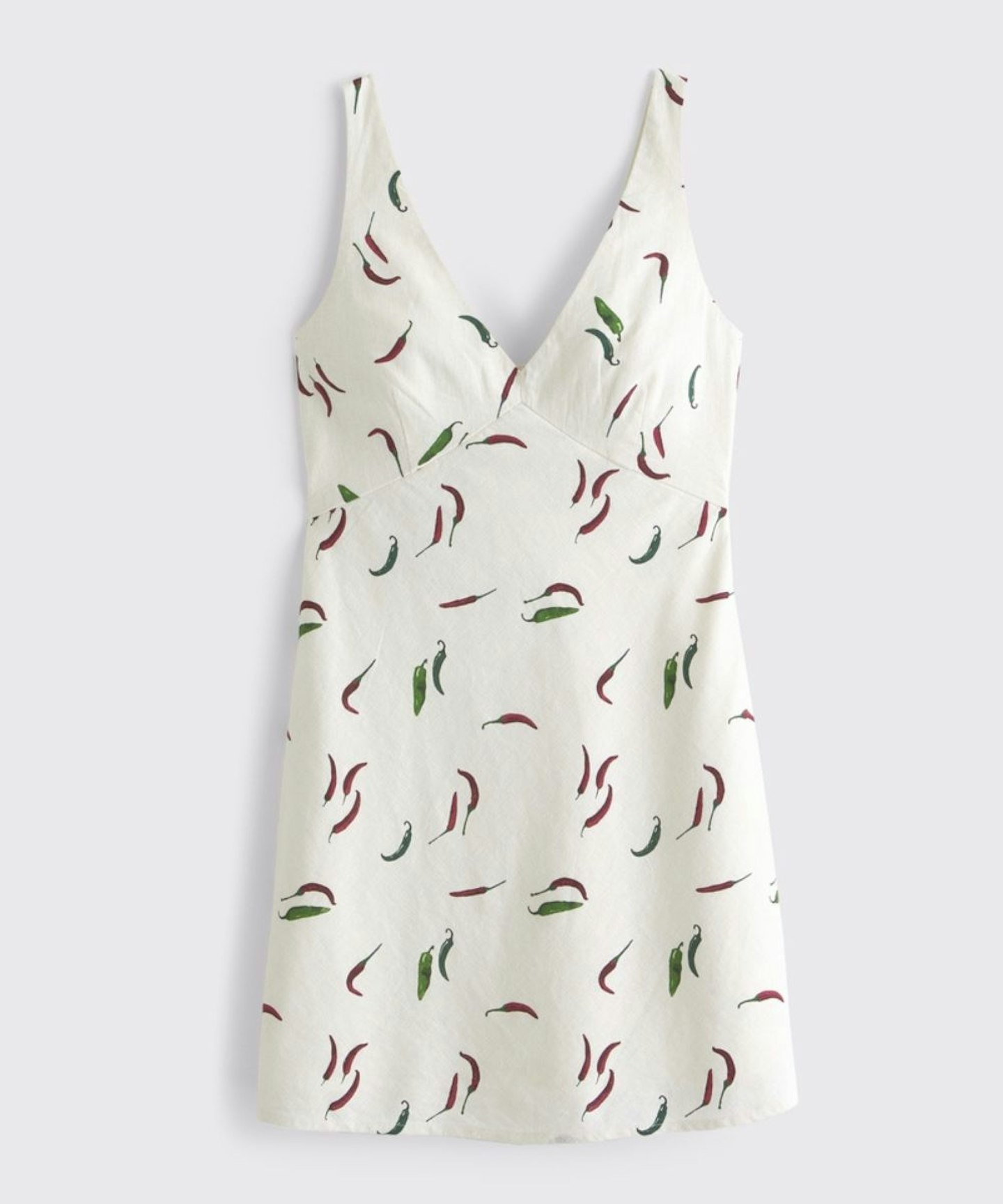 abercrombie & fitch V-Neck Linen-Blend Mini Dress in Pepper Print
