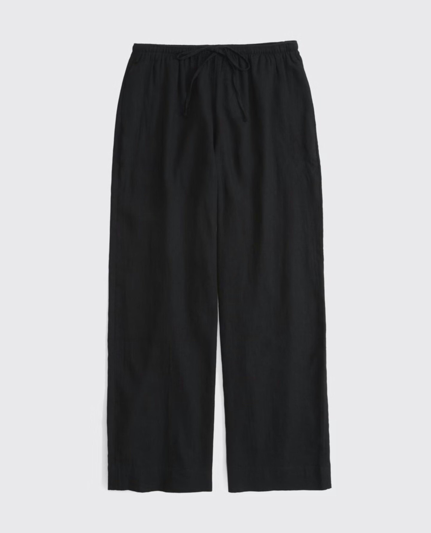 Linen-Blend Pull-On Pant - Black