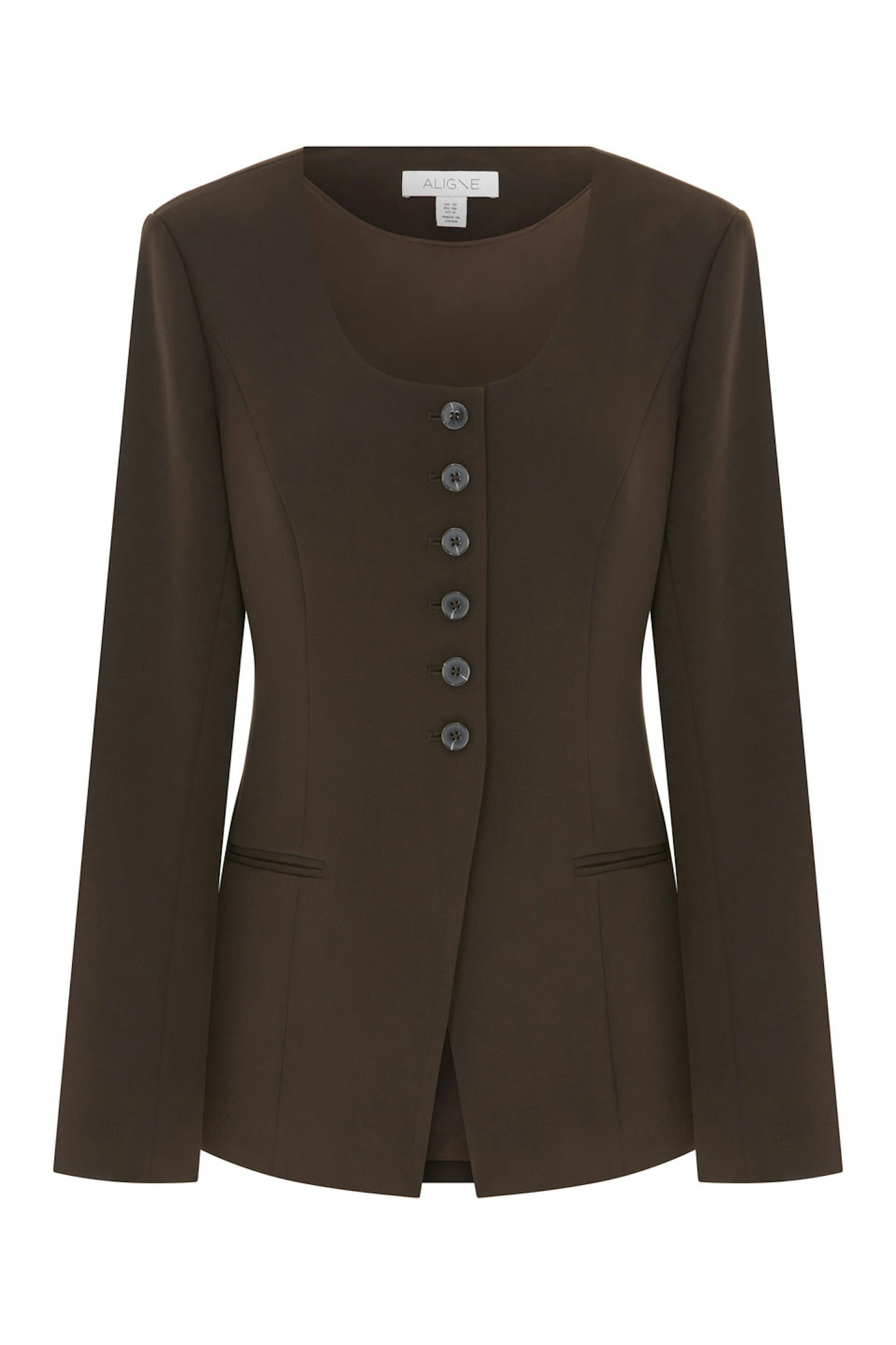 Daphne Scoop Neck Waisted Blazer
