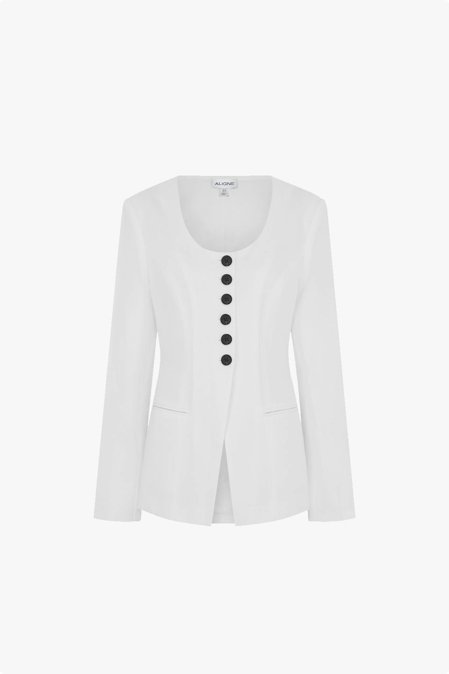aligne Daphne Scoop Neck Linen Blazer