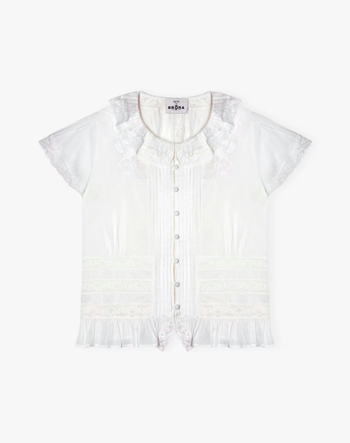Brora The Organic Cotton Lace Blouse