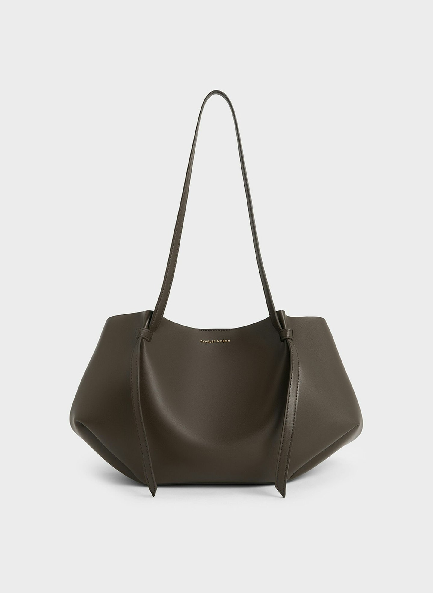 Charles & Keith, Calla Tote Bag in Dark Moss