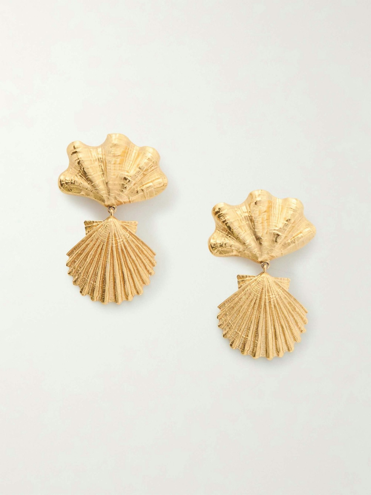 Chloé, Shell Gold-Tone Clip Earrings