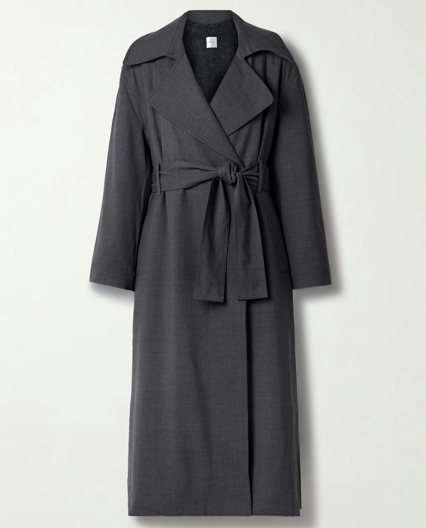 Leset Jane, Belted Double-Breasted Wool-Blend Trench