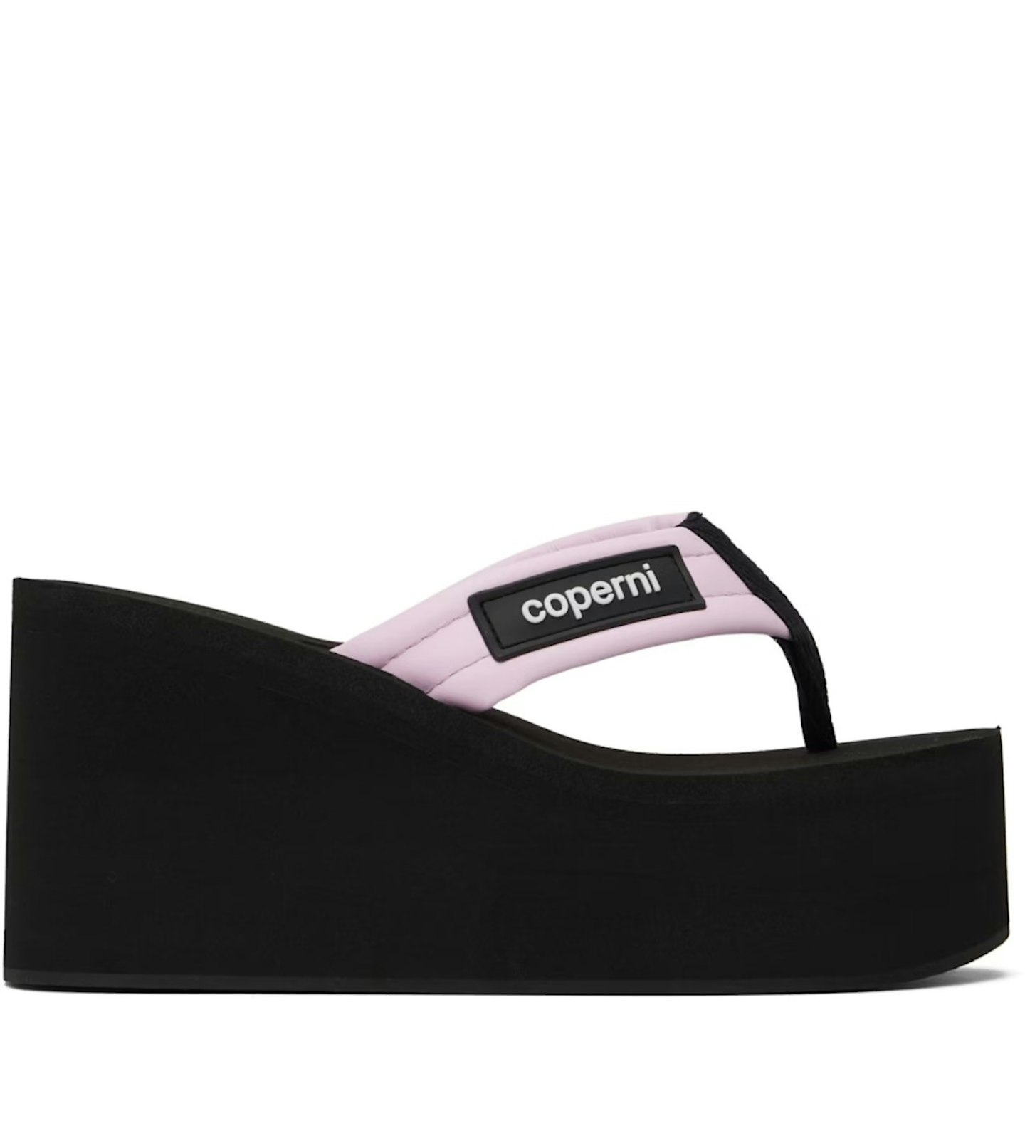 Coperni black and pink wedge sandals