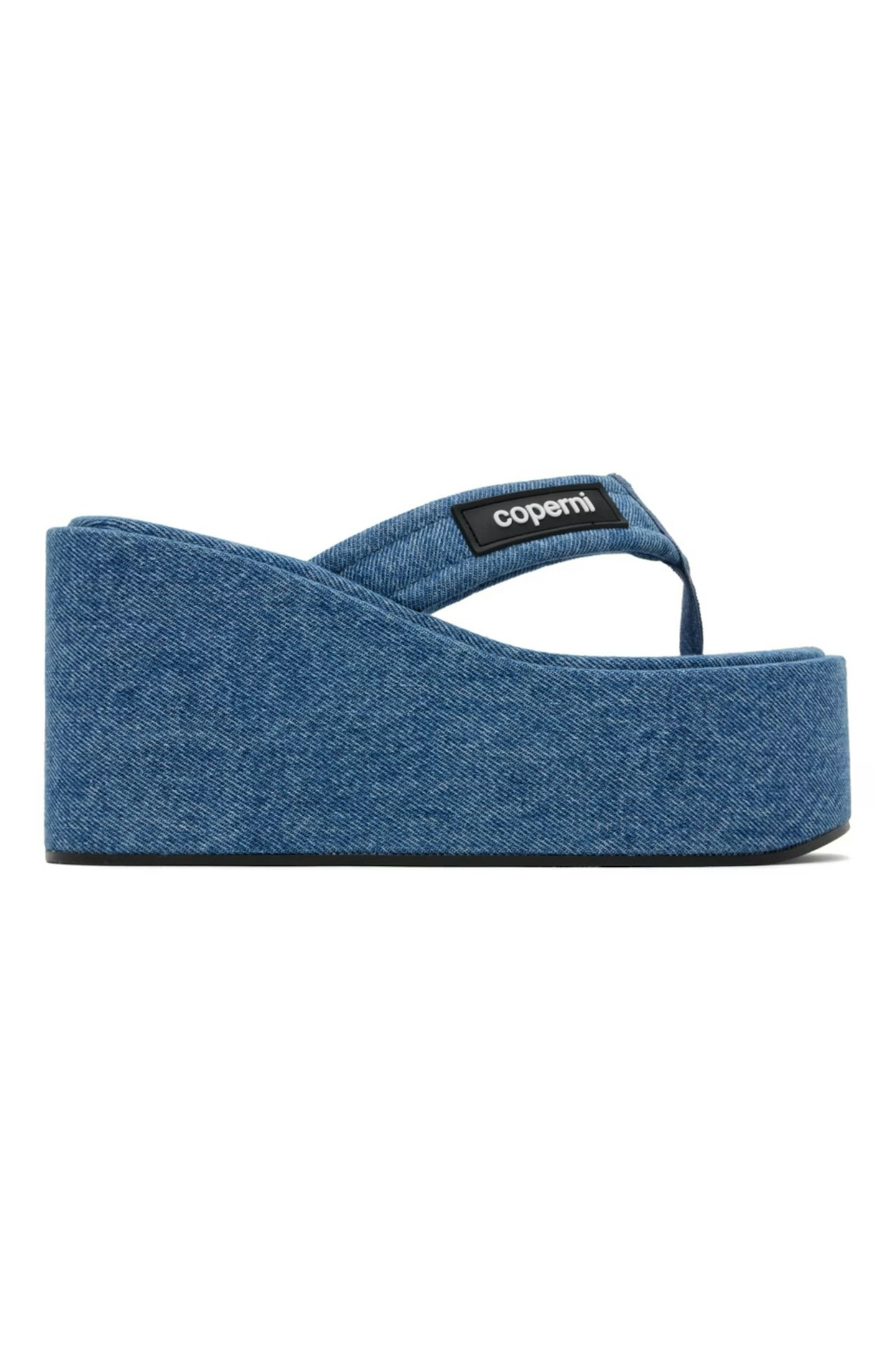 coperni blue denim wedge sandals 