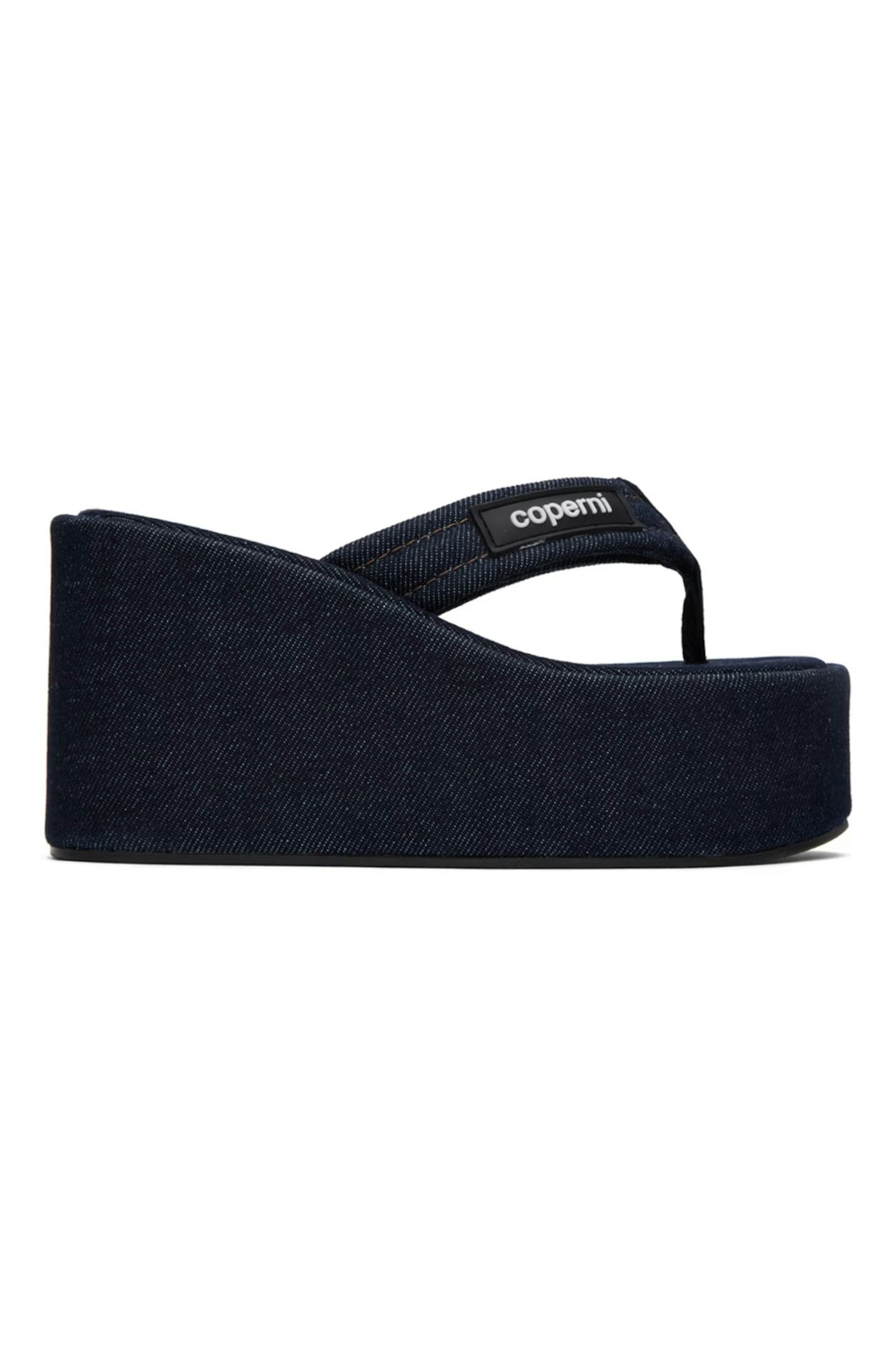 Coperni blue wedge denim sandals