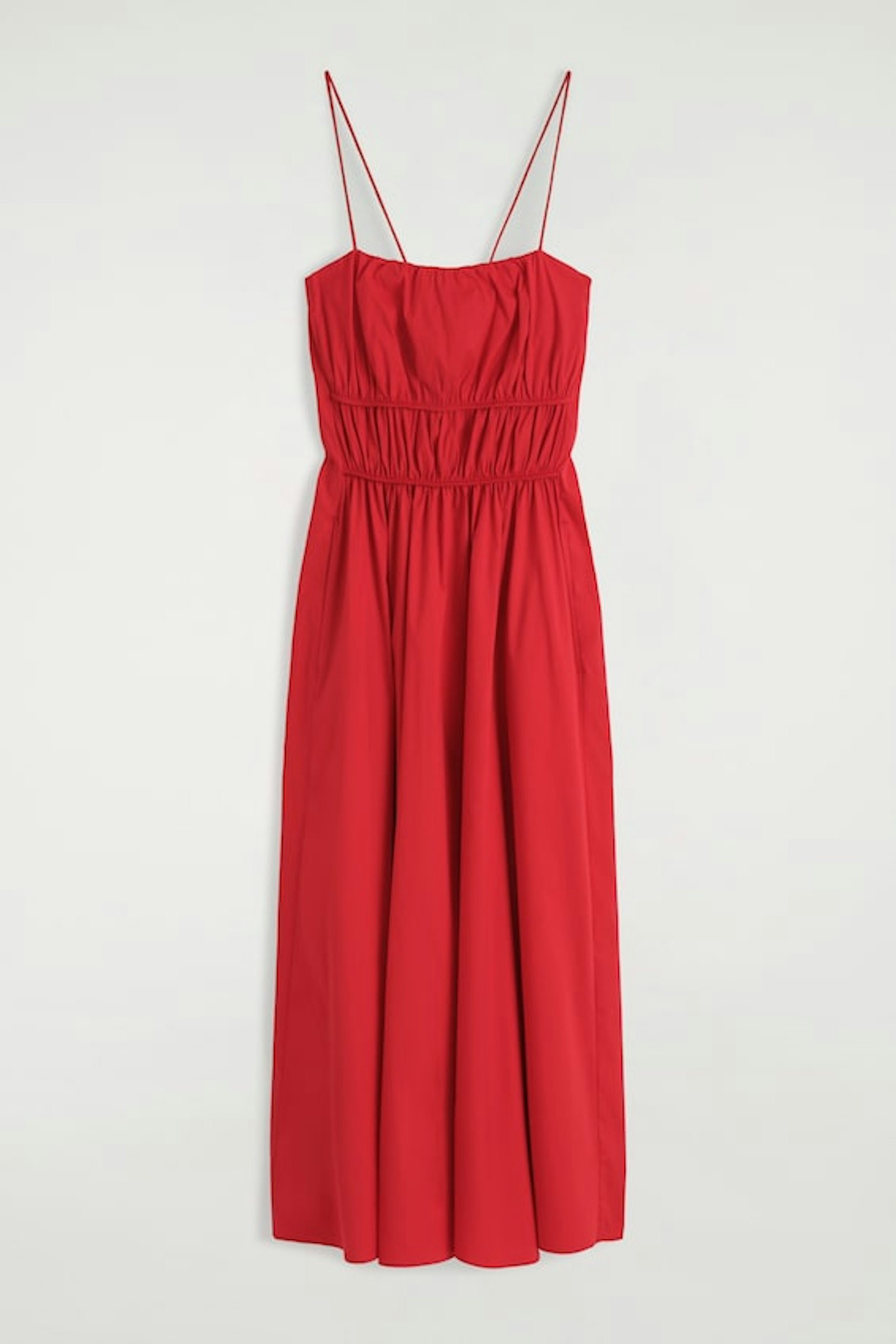 COS, Gathered Cotton Midi Dress