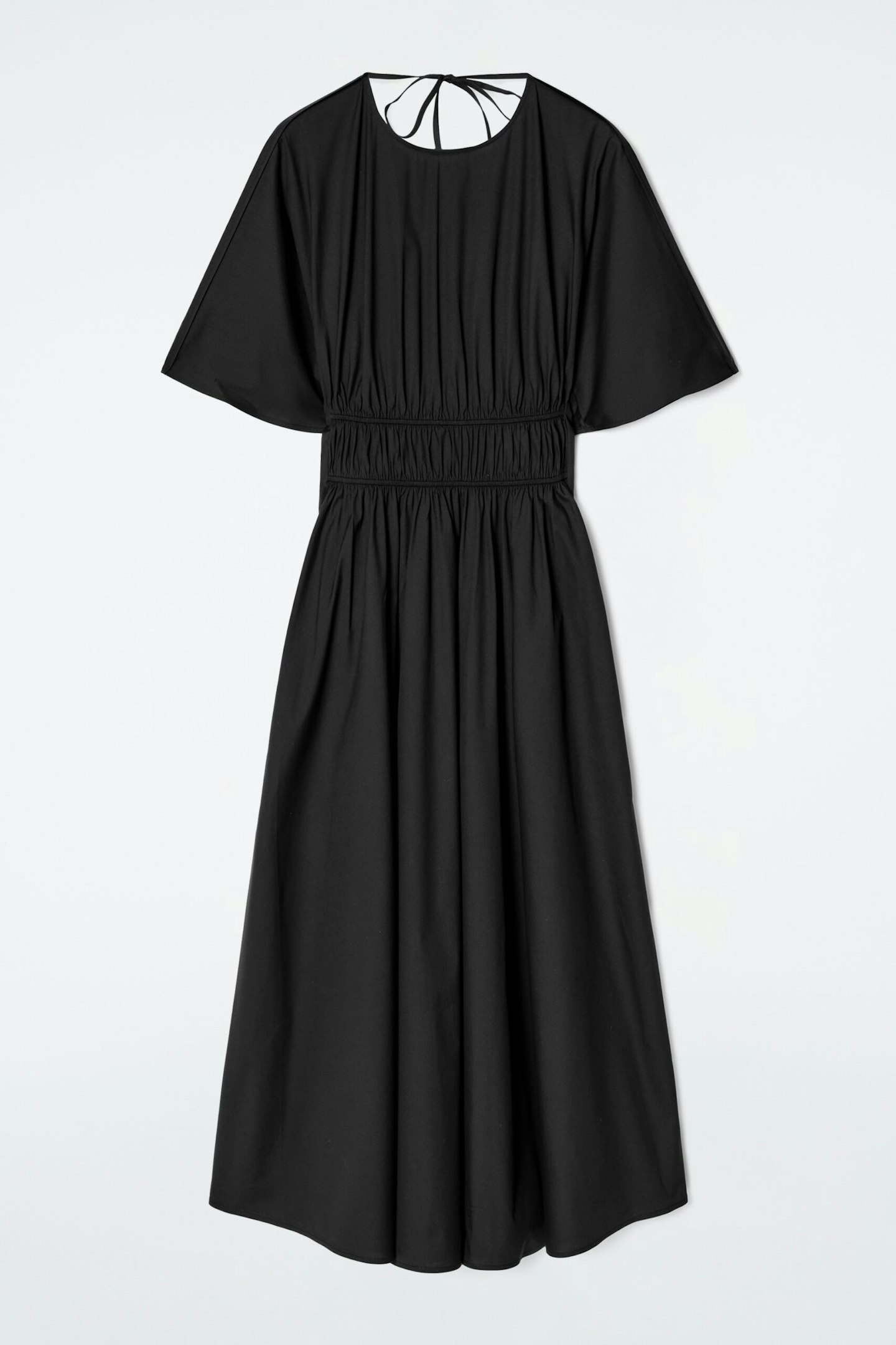 COS, Gathered Open-Back Midi Dress