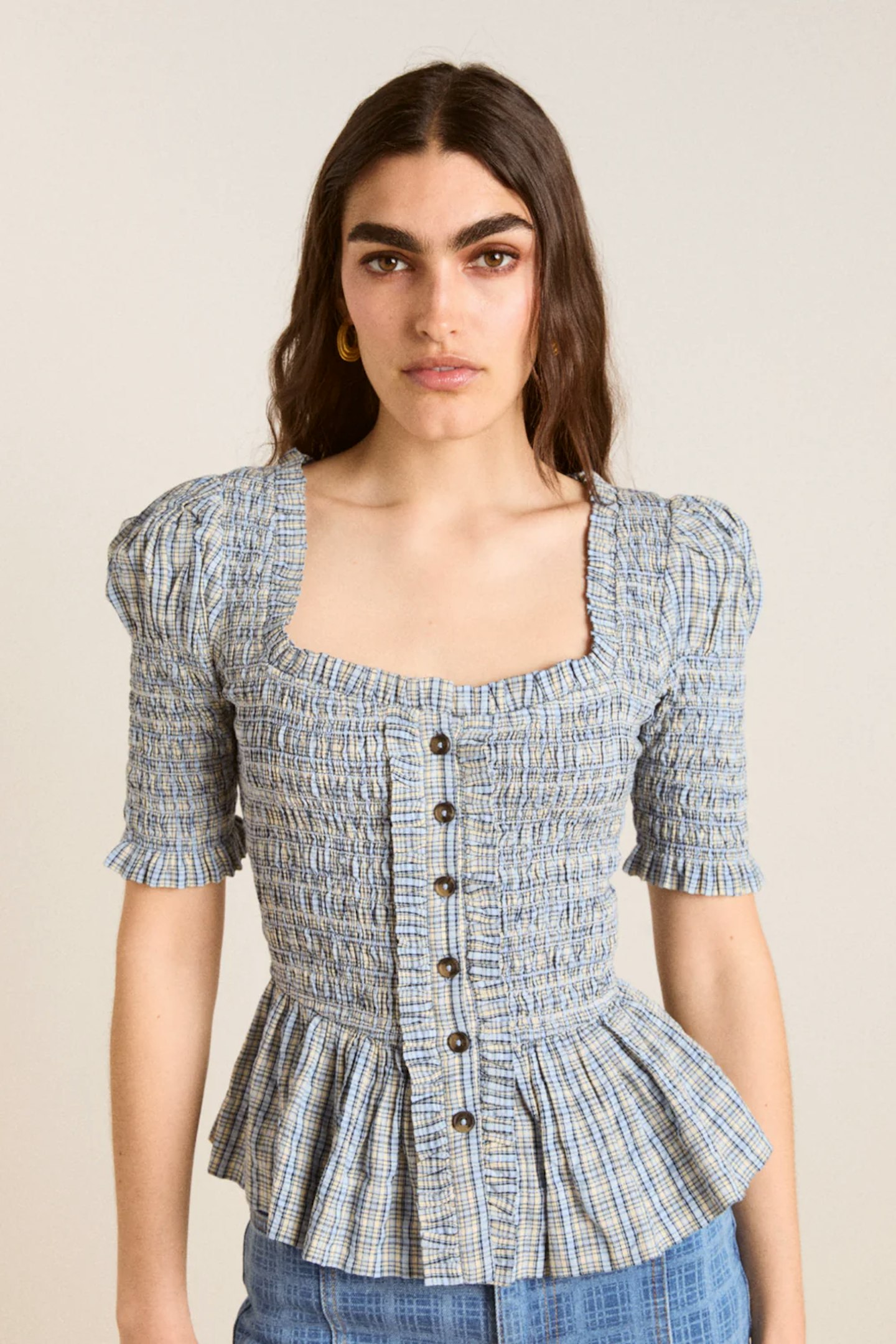 Damson Madder Mansi Shirred Blouse