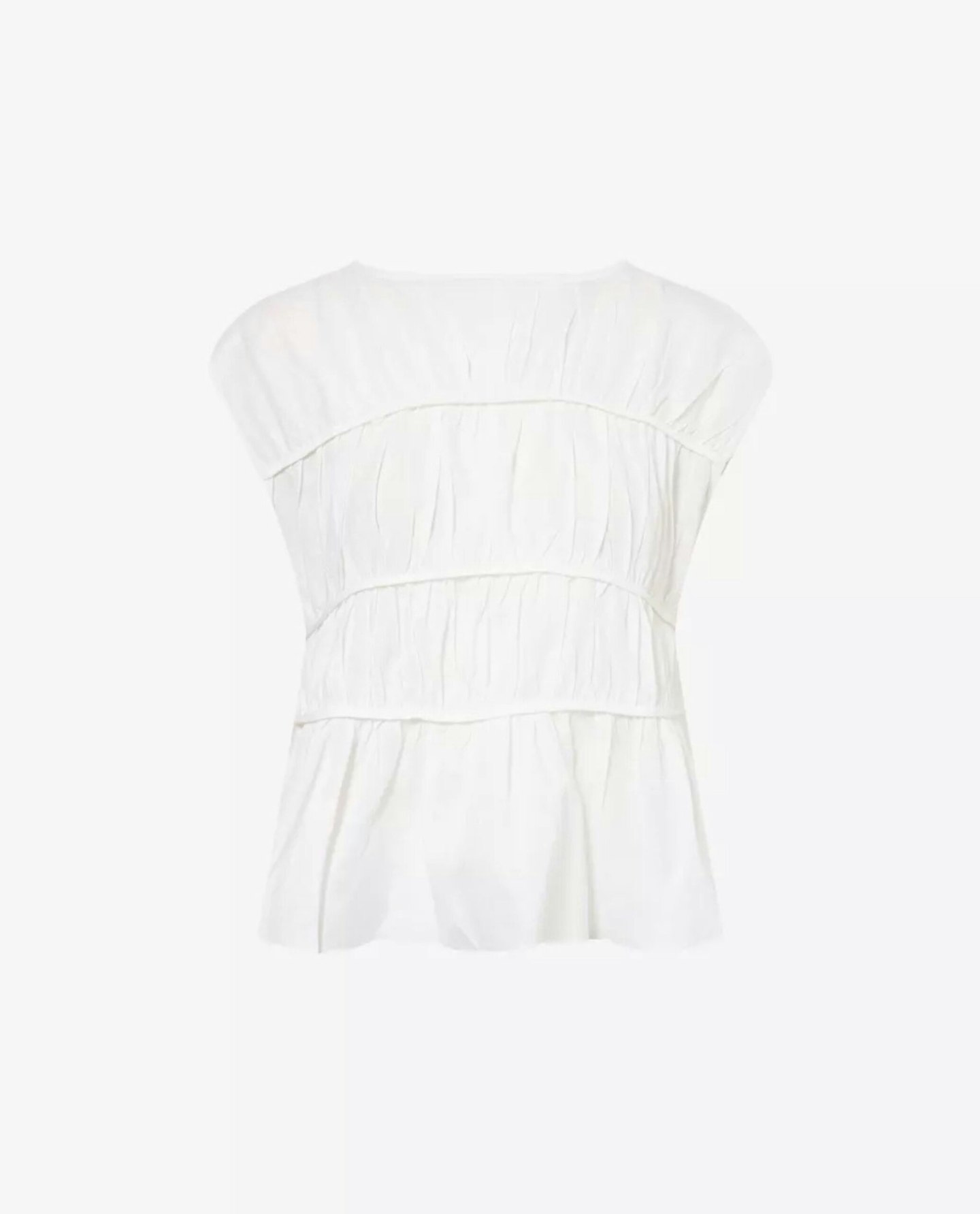 Flynn Gathered Linen-Cotton Blend Top