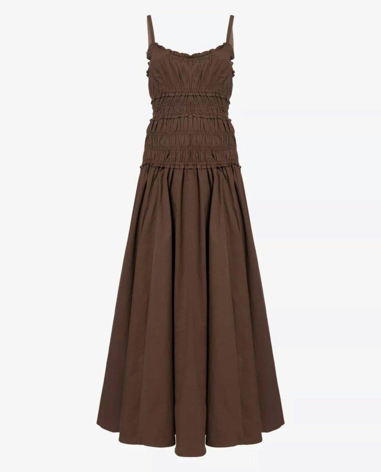 Toby Bitter Shirred Cotton-Poplin Dress