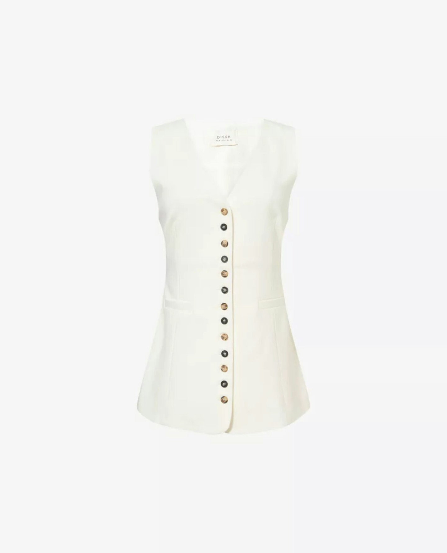 Longline Flared Stretch-Woven Vest