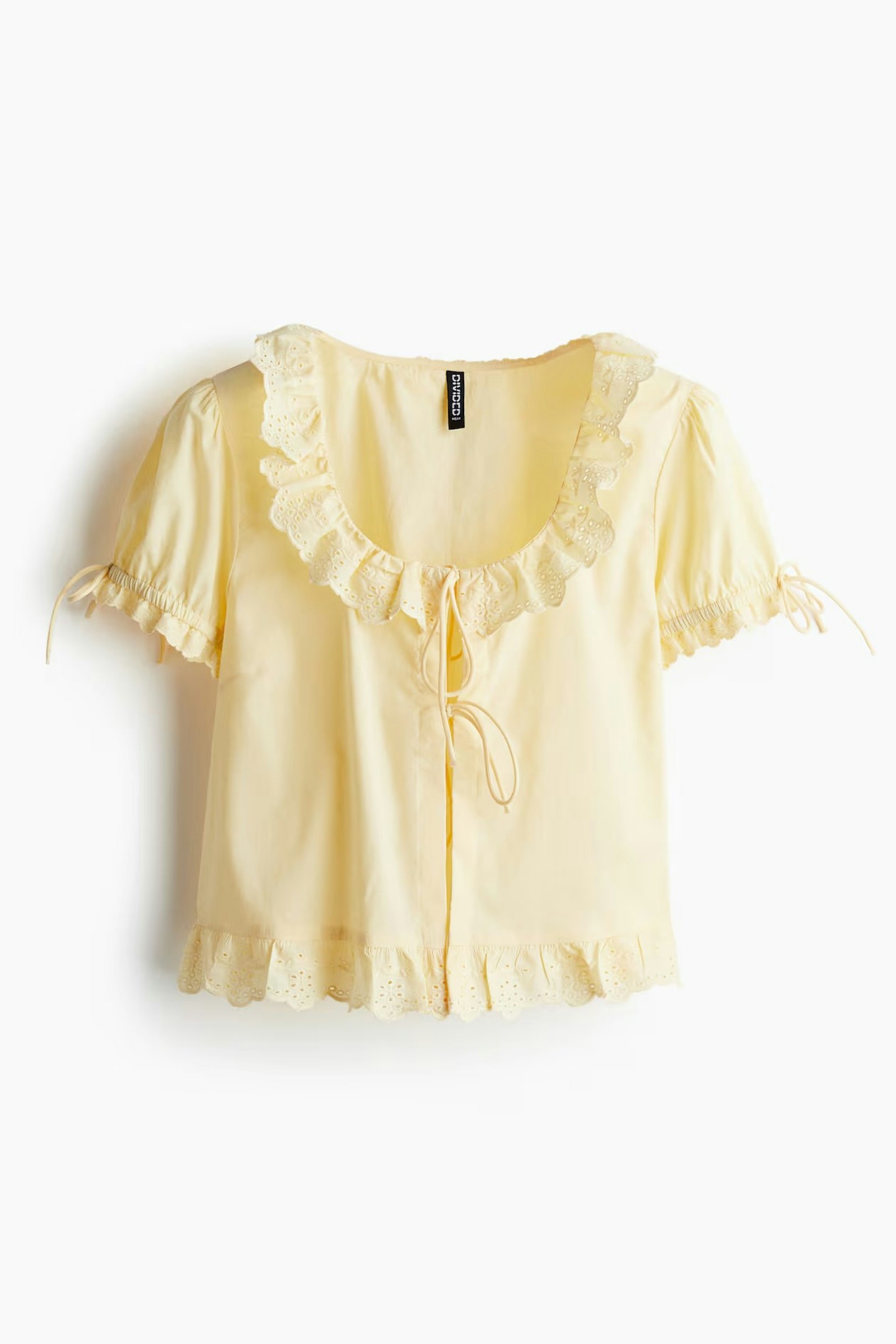H&M Frill-Trimmed Cotton Blouse