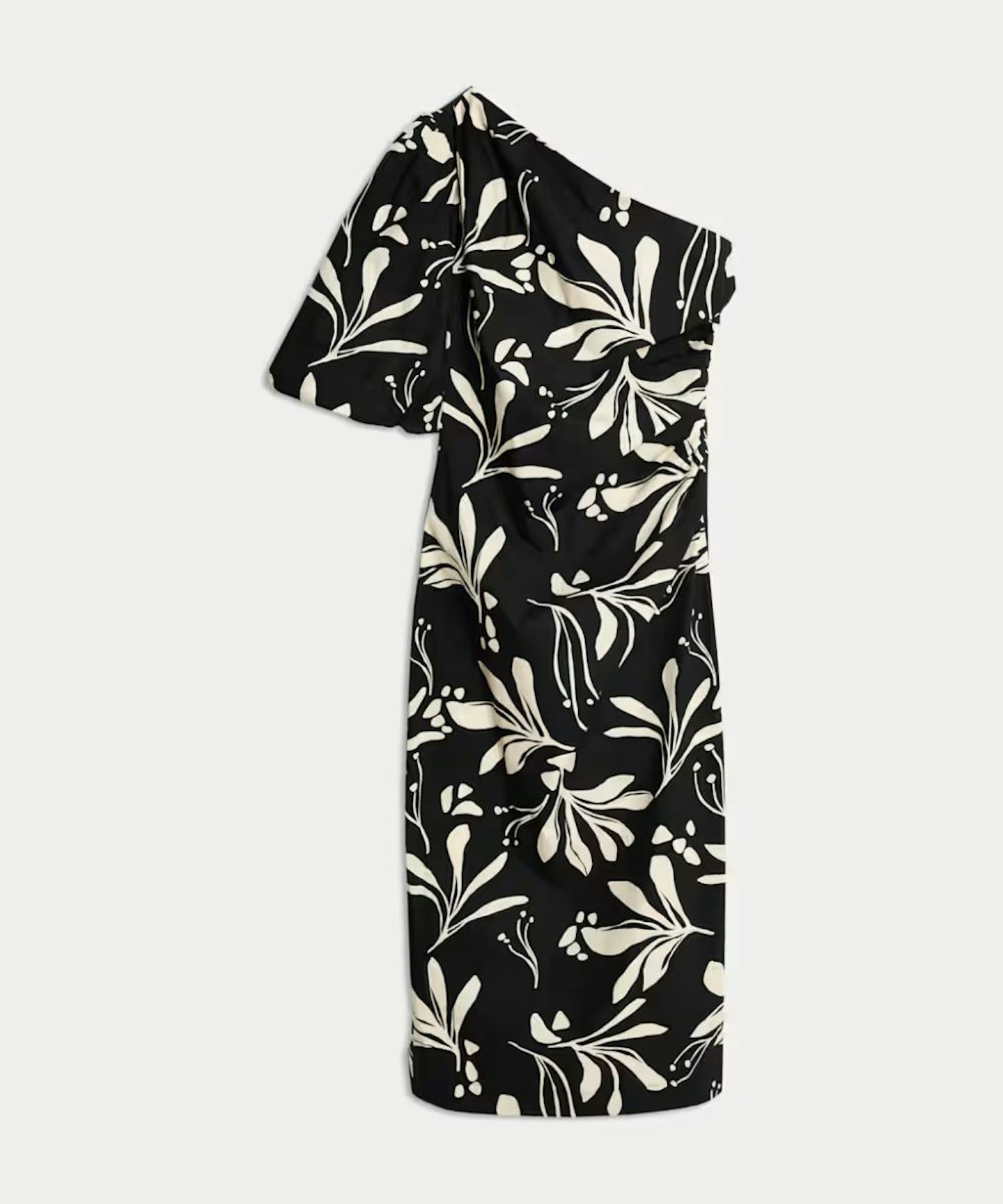 Pure Cotton Floral One Shoulder Midaxi Column Dress