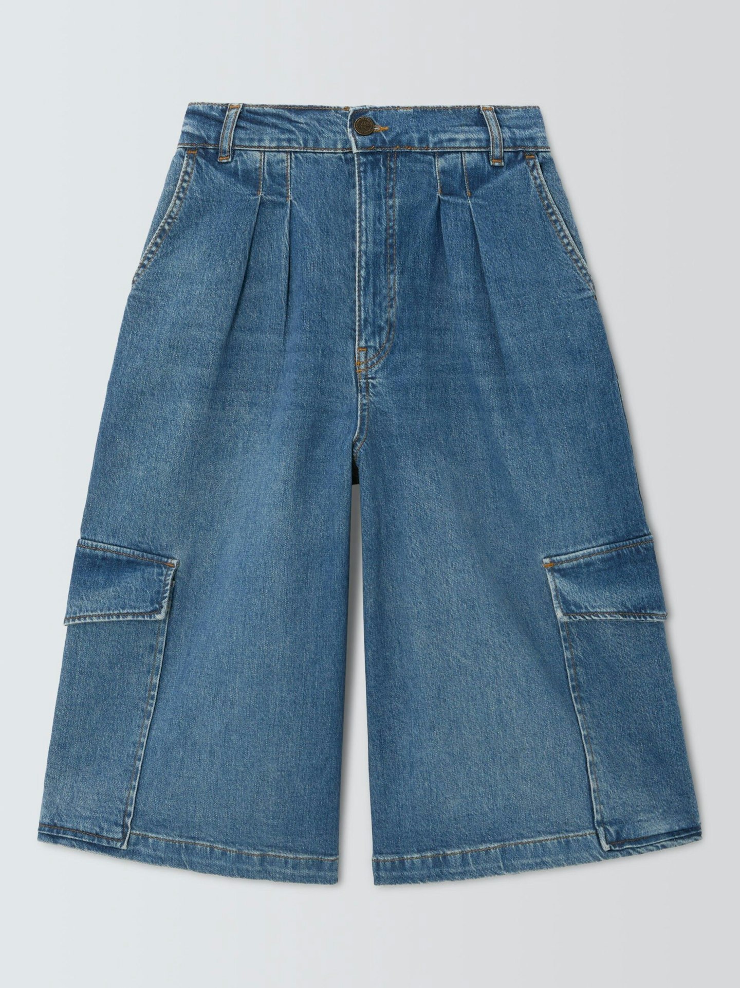 Wide-Leg Denim Culottes