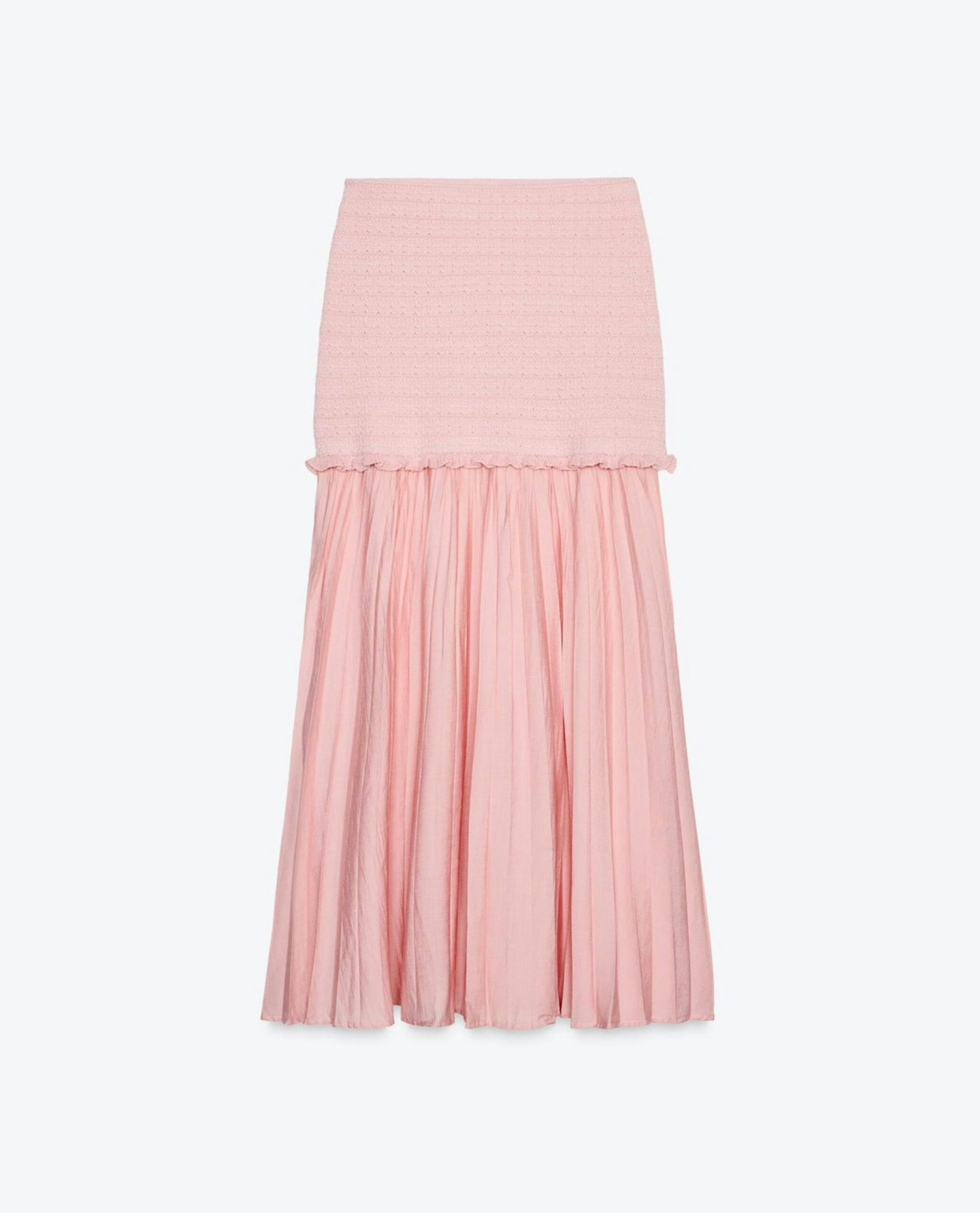 Combined Knit Skirt - Pink